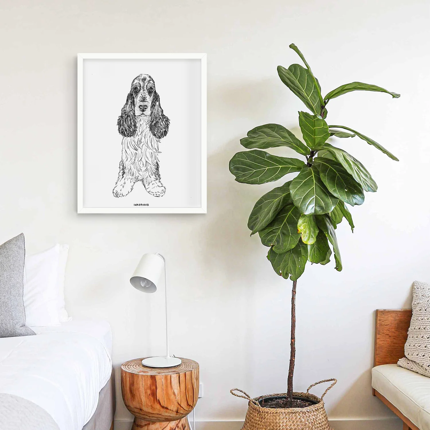 Doodled Rupert the Cocker Spaniel Art Print - Image 7