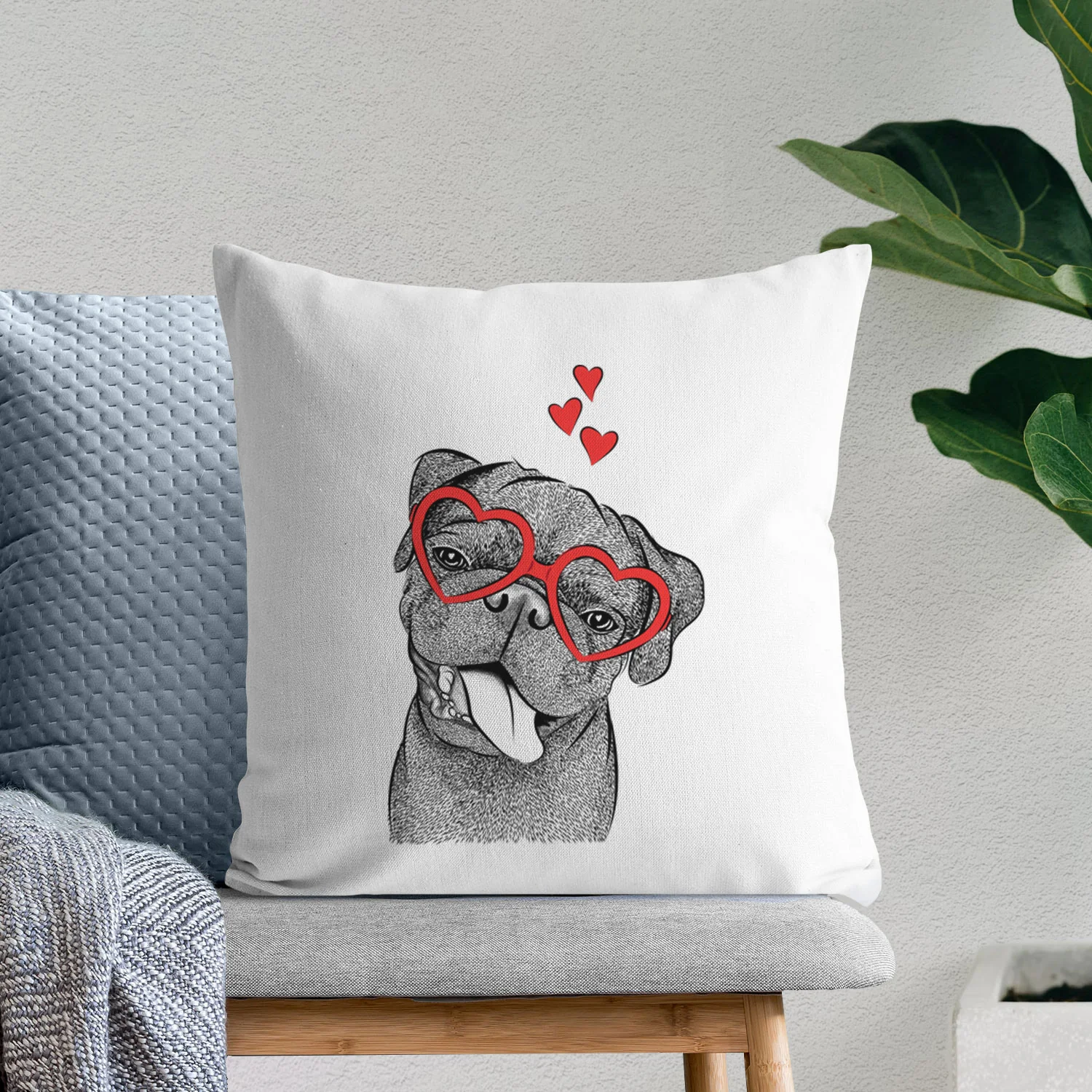 Dudley Danger the Pug - Throw Pillow Cover - Image 7