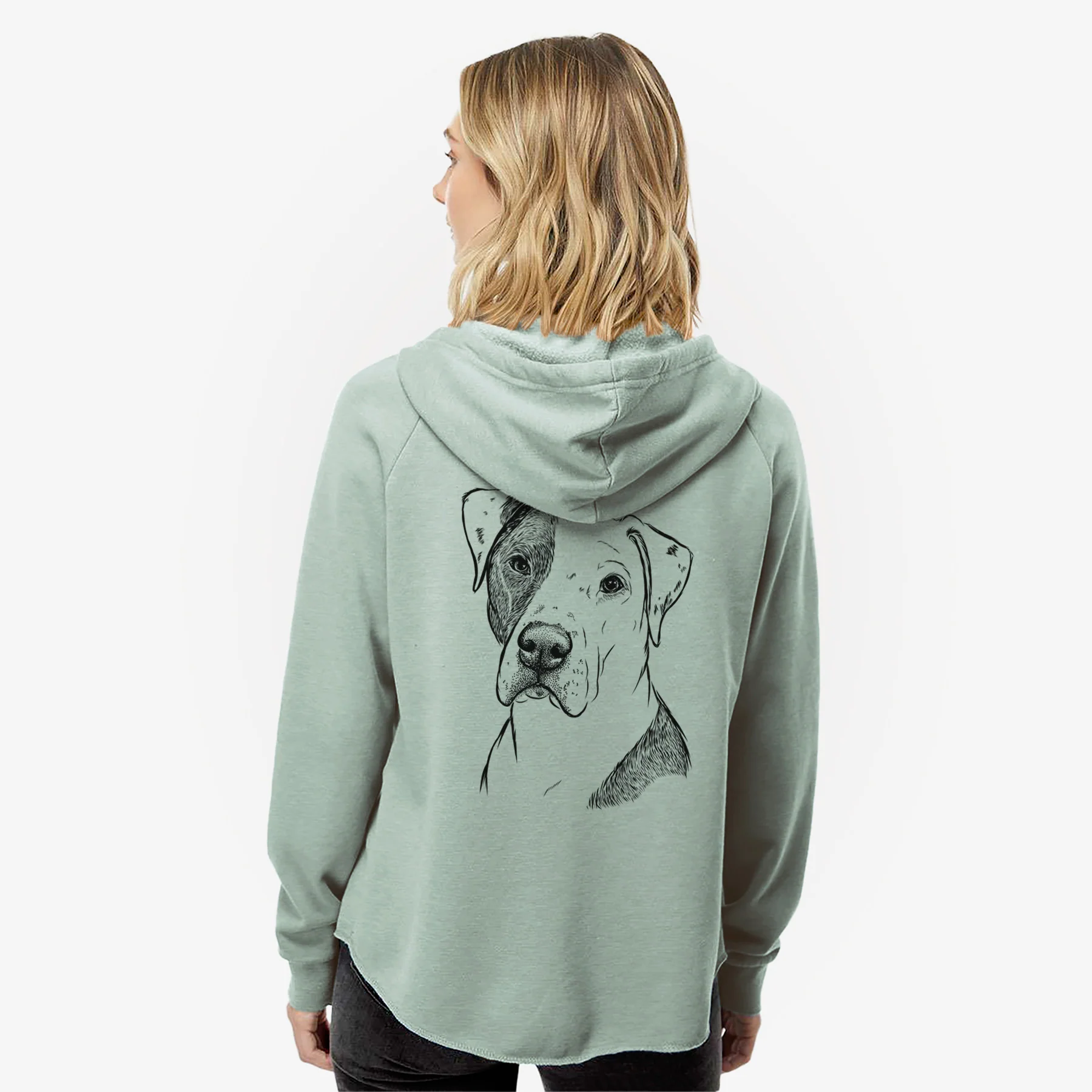 Duke the American Staffordshire Terrier Mix - Women's Cali Wave Zip-Up Sweatshirt - Image 2
