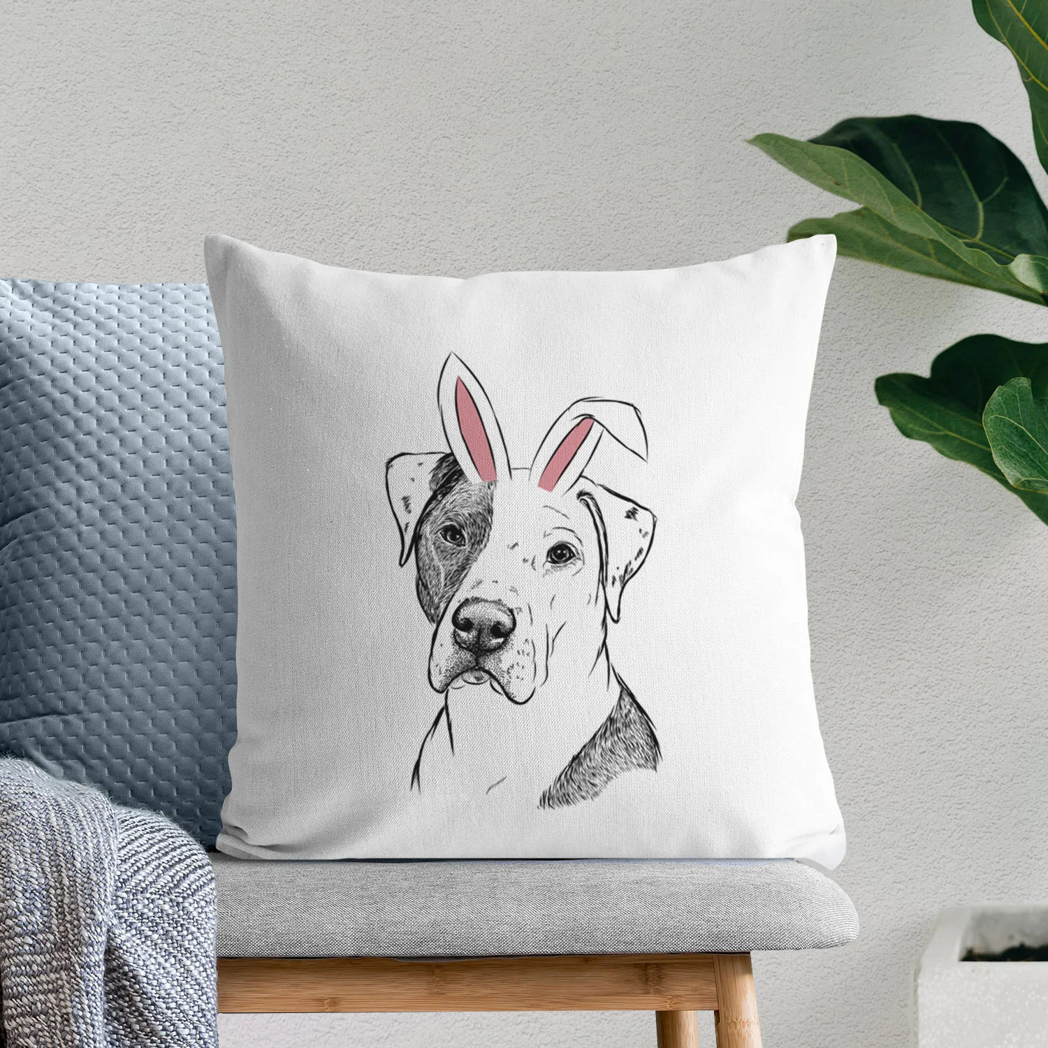 Duke the American Staffordshire Terrier Mix - Throw Pillow Cover - Image 11