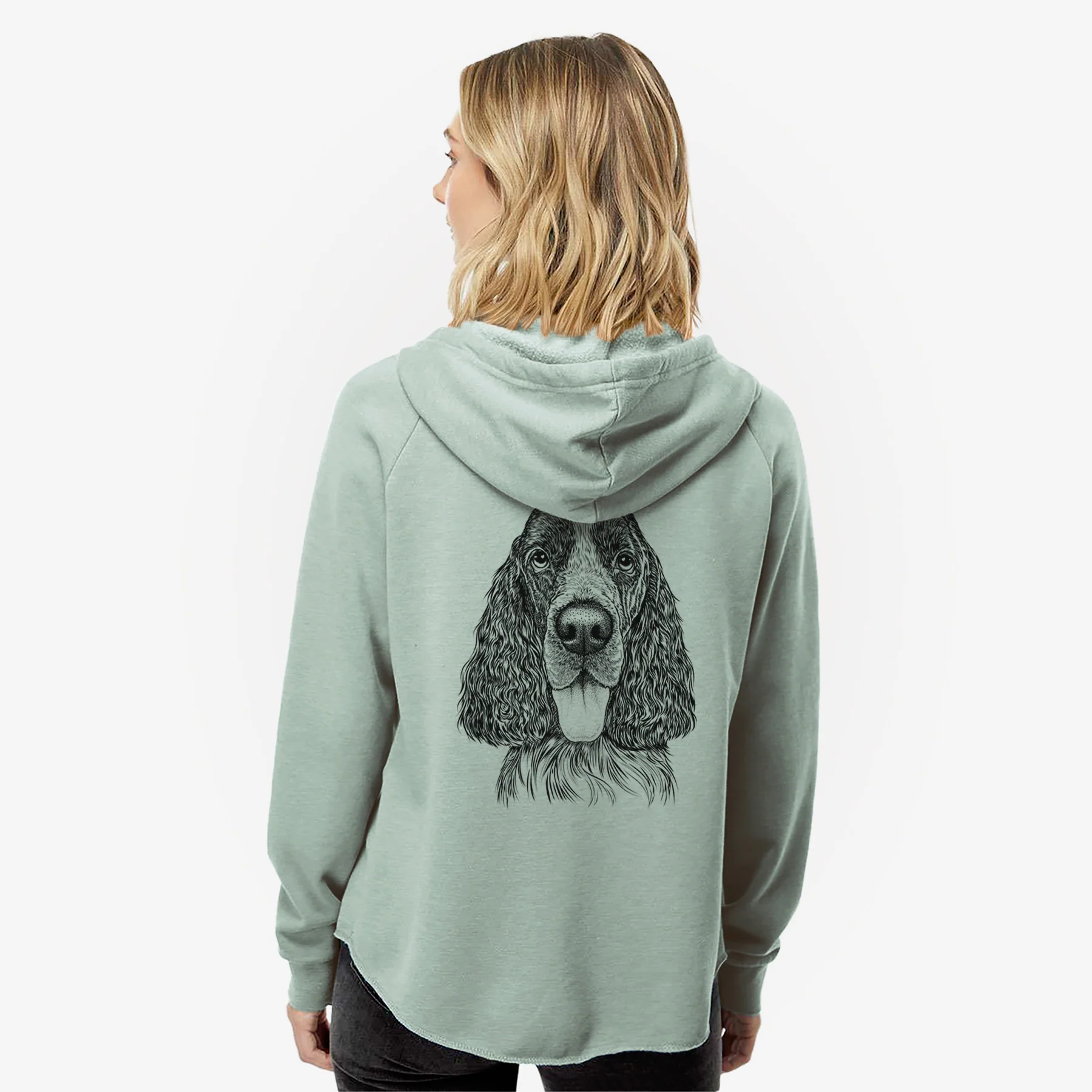 Duke the English Springer Spaniel - Women's Cali Wave Zip-Up Sweatshirt - Image 2