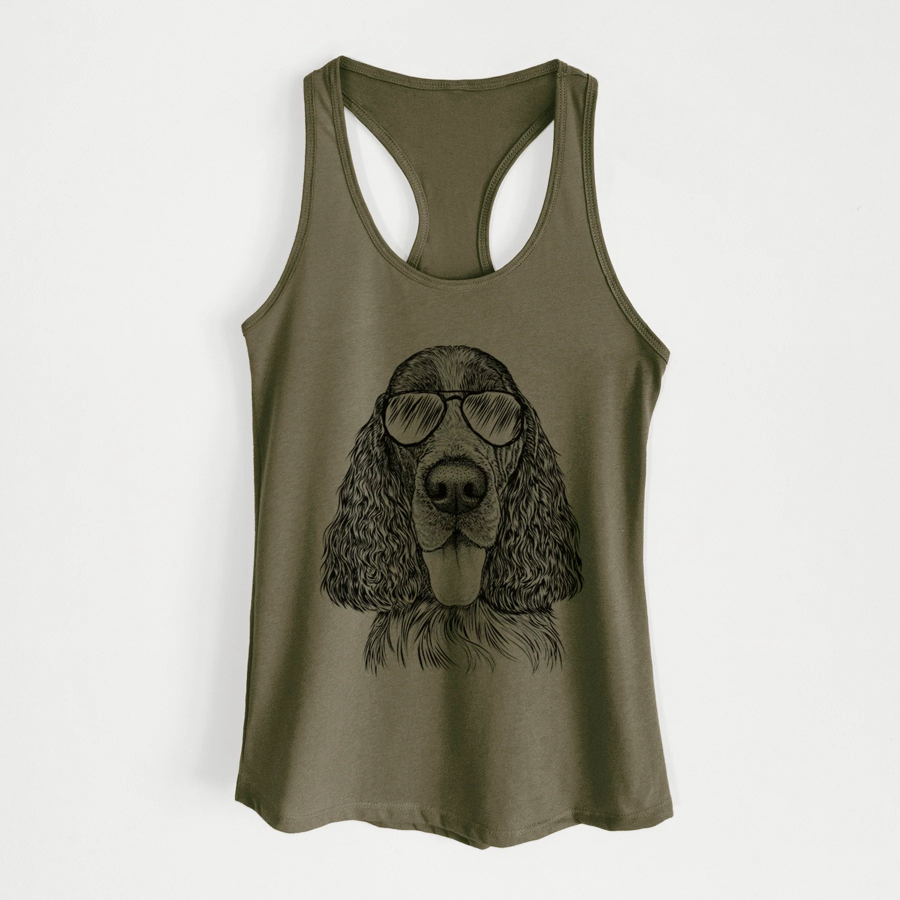 Duke the English Springer Spaniel - Women's Racerback Tanktop - Image 10