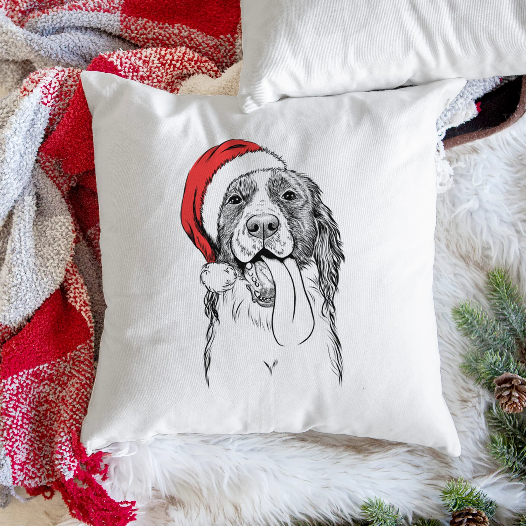 Duke the English Springer Spaniel - Throw Pillow Cover - Image 3