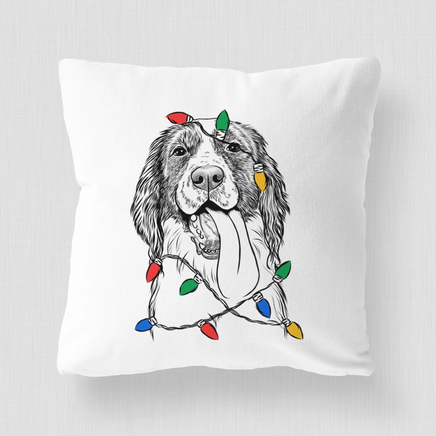 Duke the English Springer Spaniel - Throw Pillow Cover - Image 4