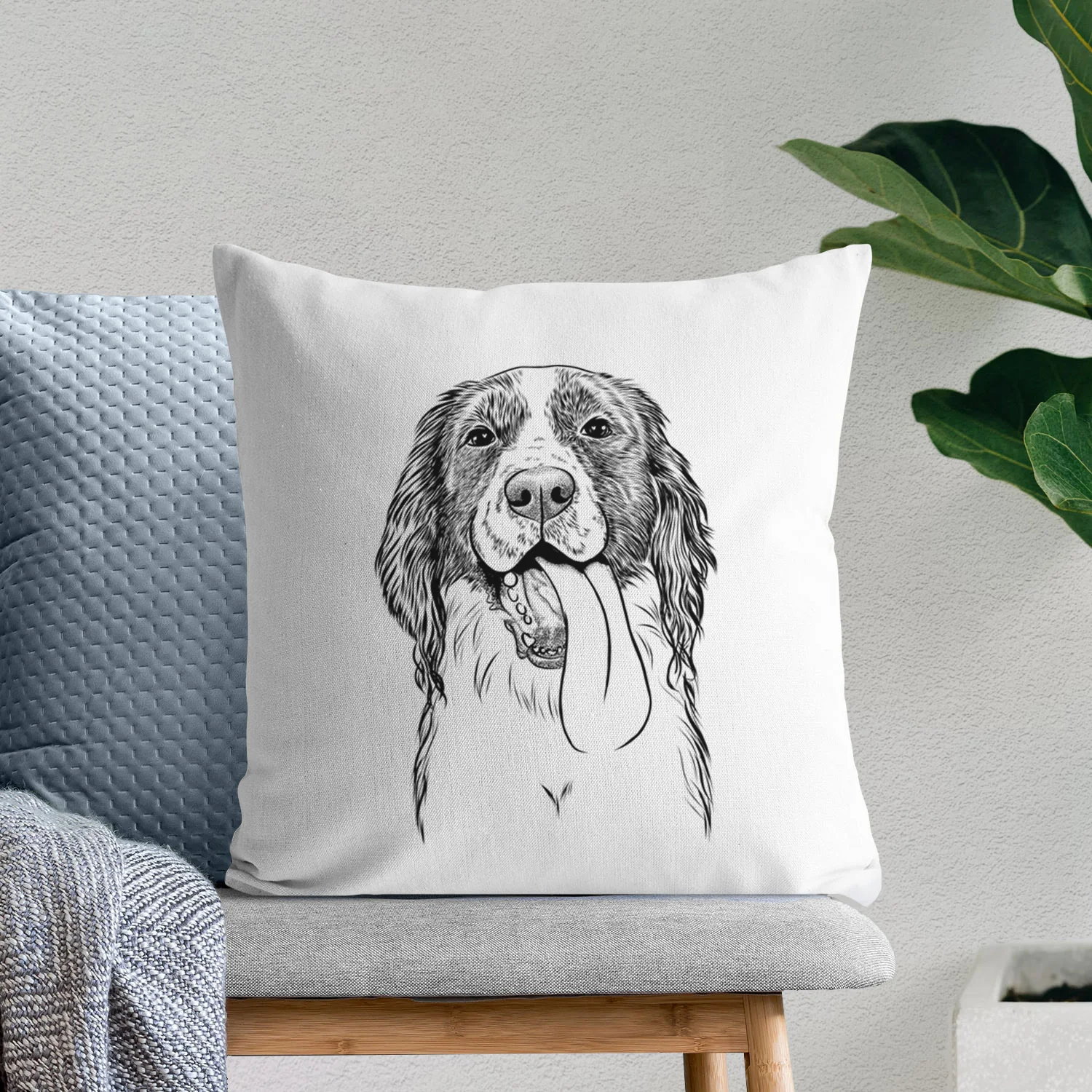 Duke the English Springer Spaniel - Throw Pillow Cover - Image 6