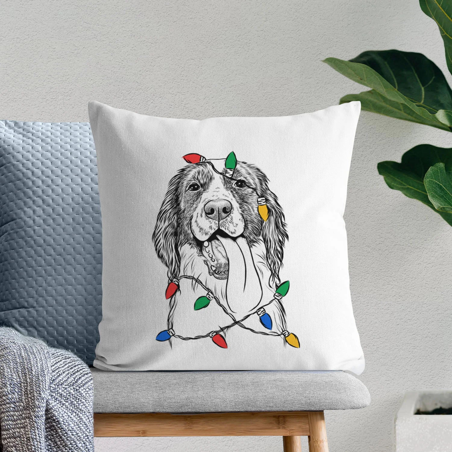 Duke the English Springer Spaniel - Throw Pillow Cover - Image 9