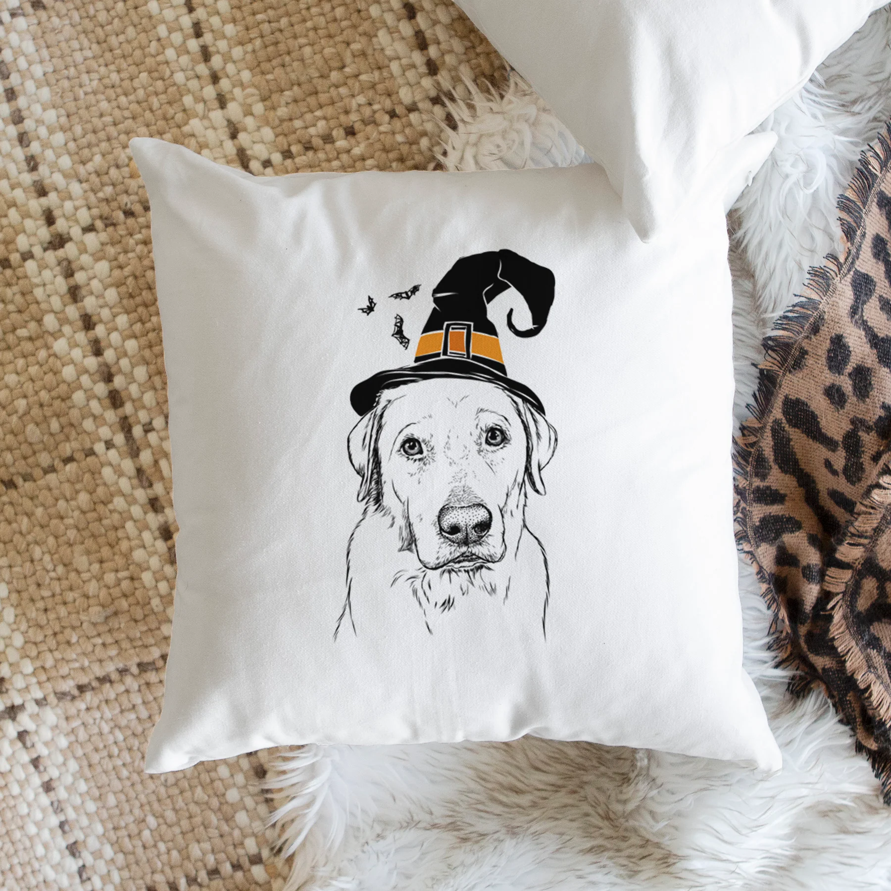 Duke the Yellow Lab - Throw Pillow Cover - Image 2