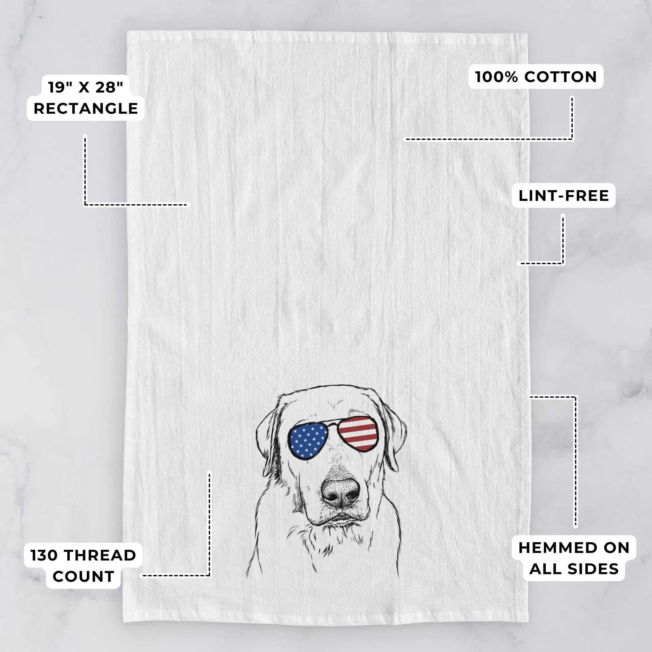 Duke the Yellow Lab Tea Towel - Image 3