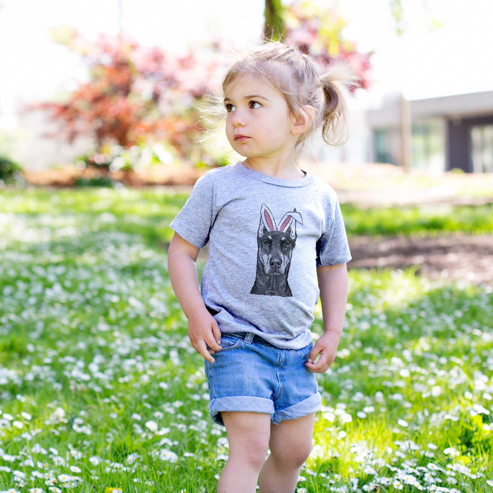 Easter Drake the Doberman Pinscher - Kids/Youth/Toddler Shirt - Image 3