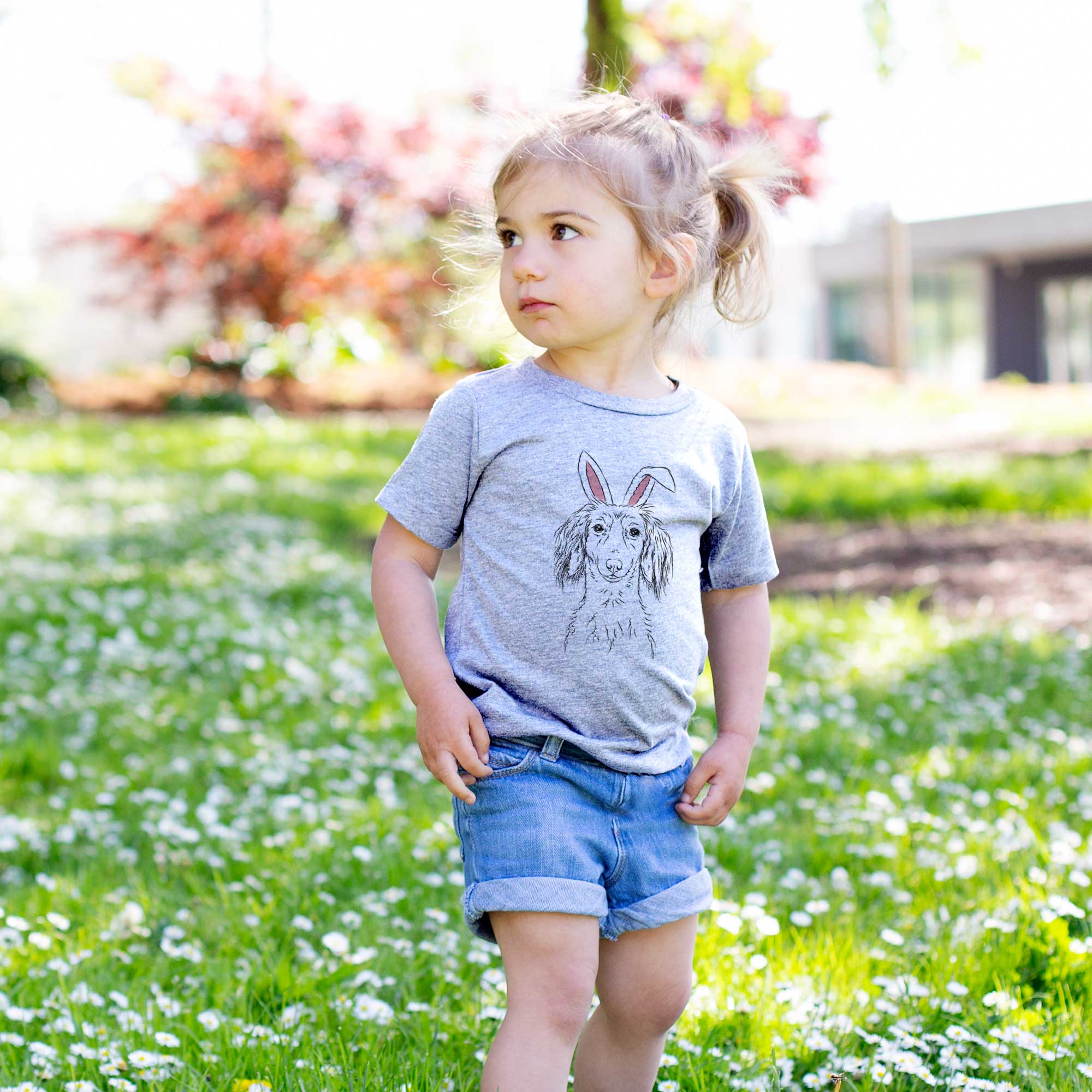 Easter Roux the Long Haired Dachshund - Kids/Youth/Toddler Shirt - Image 3