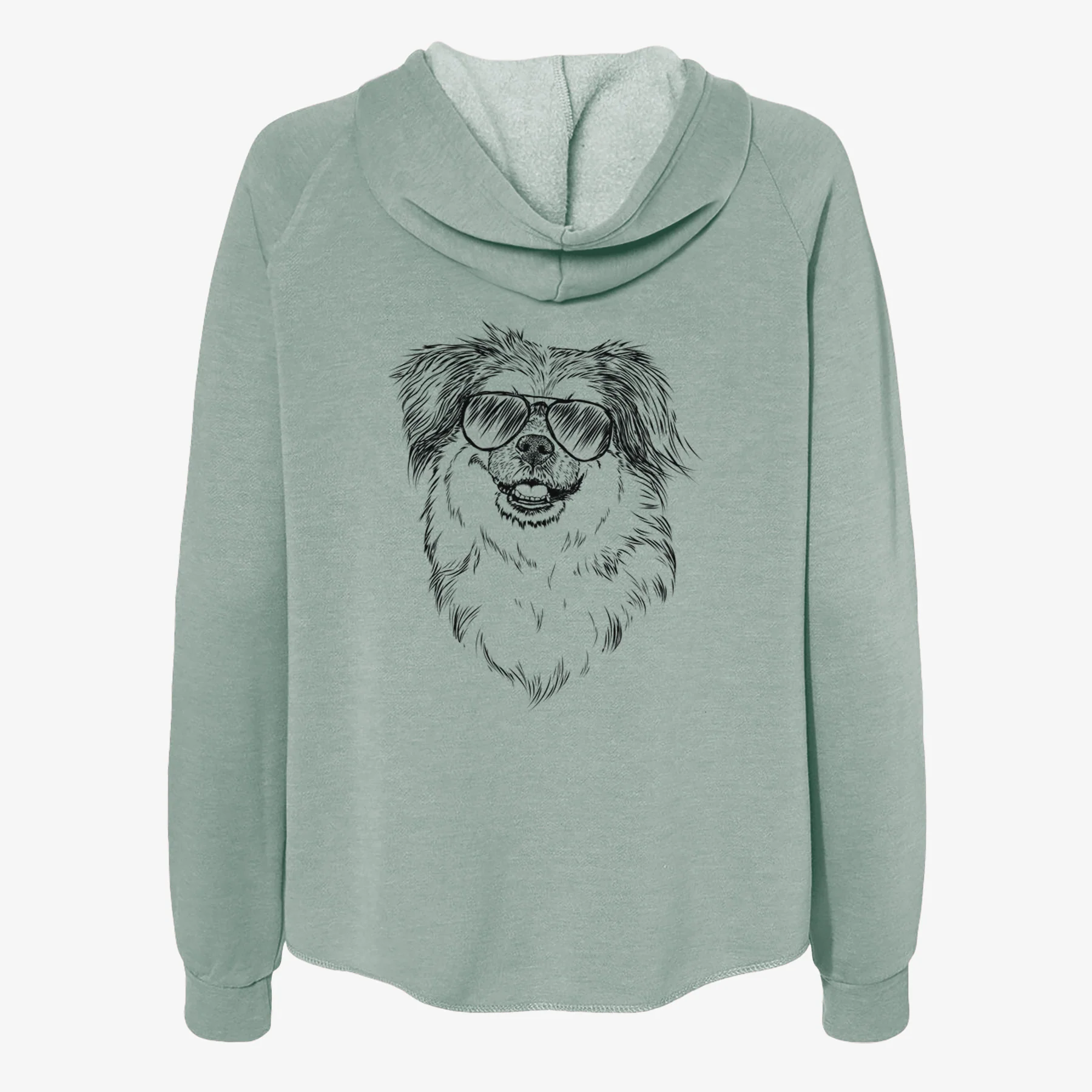 Ed the Tibetan Spaniel - Women's Cali Wave Zip-Up Sweatshirt - Image 7