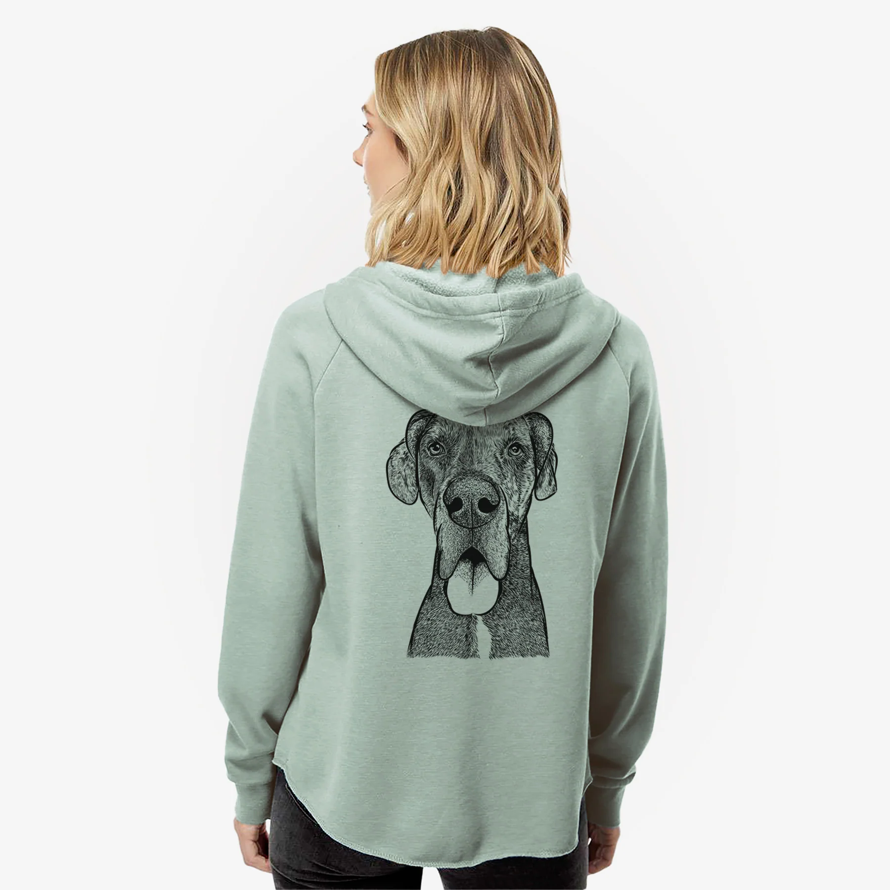 Eli the Great Dane - Women's Cali Wave Zip-Up Sweatshirt - Image 2