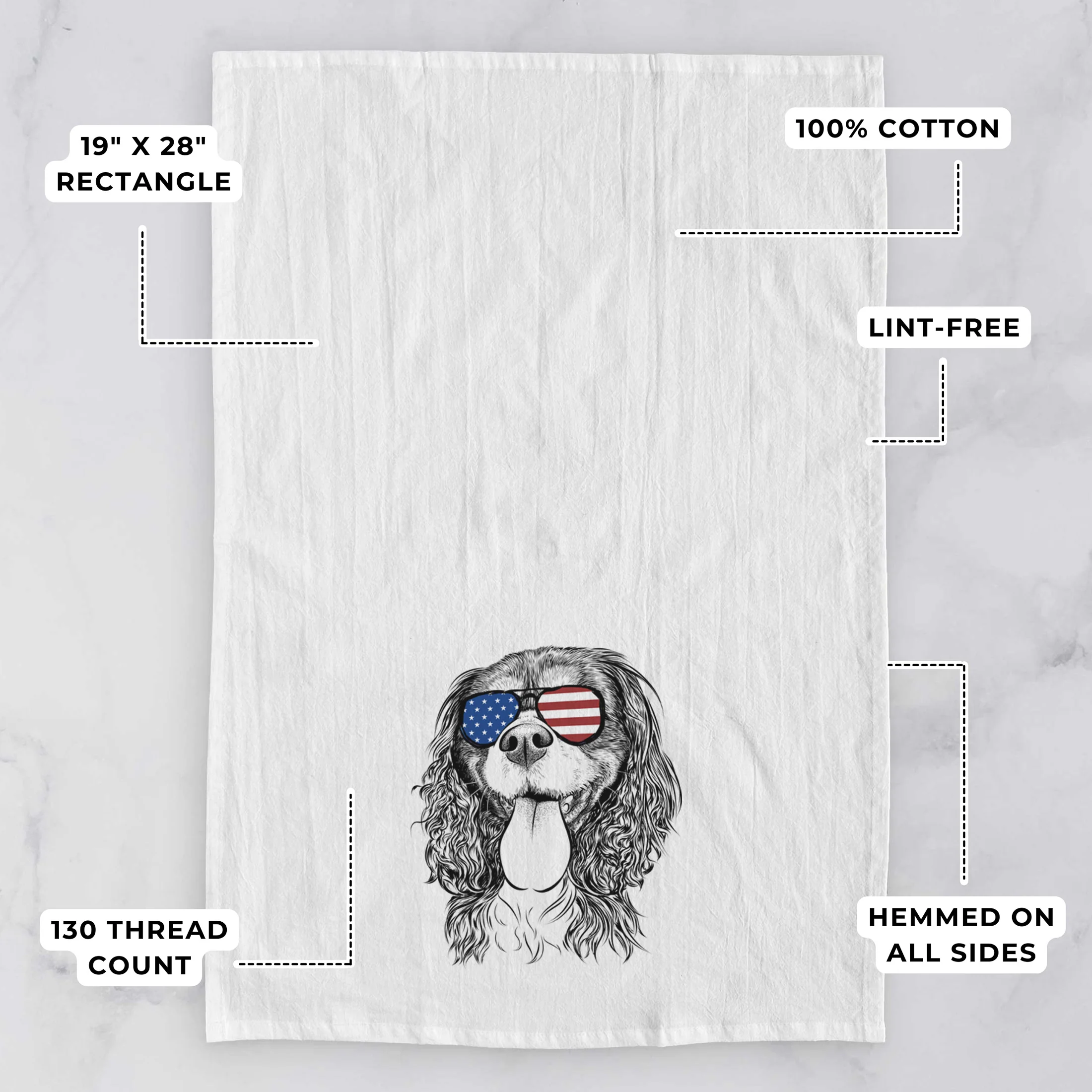 Elizabeth the Cavalier King Charles Spaniel Tea Towel - Image 3