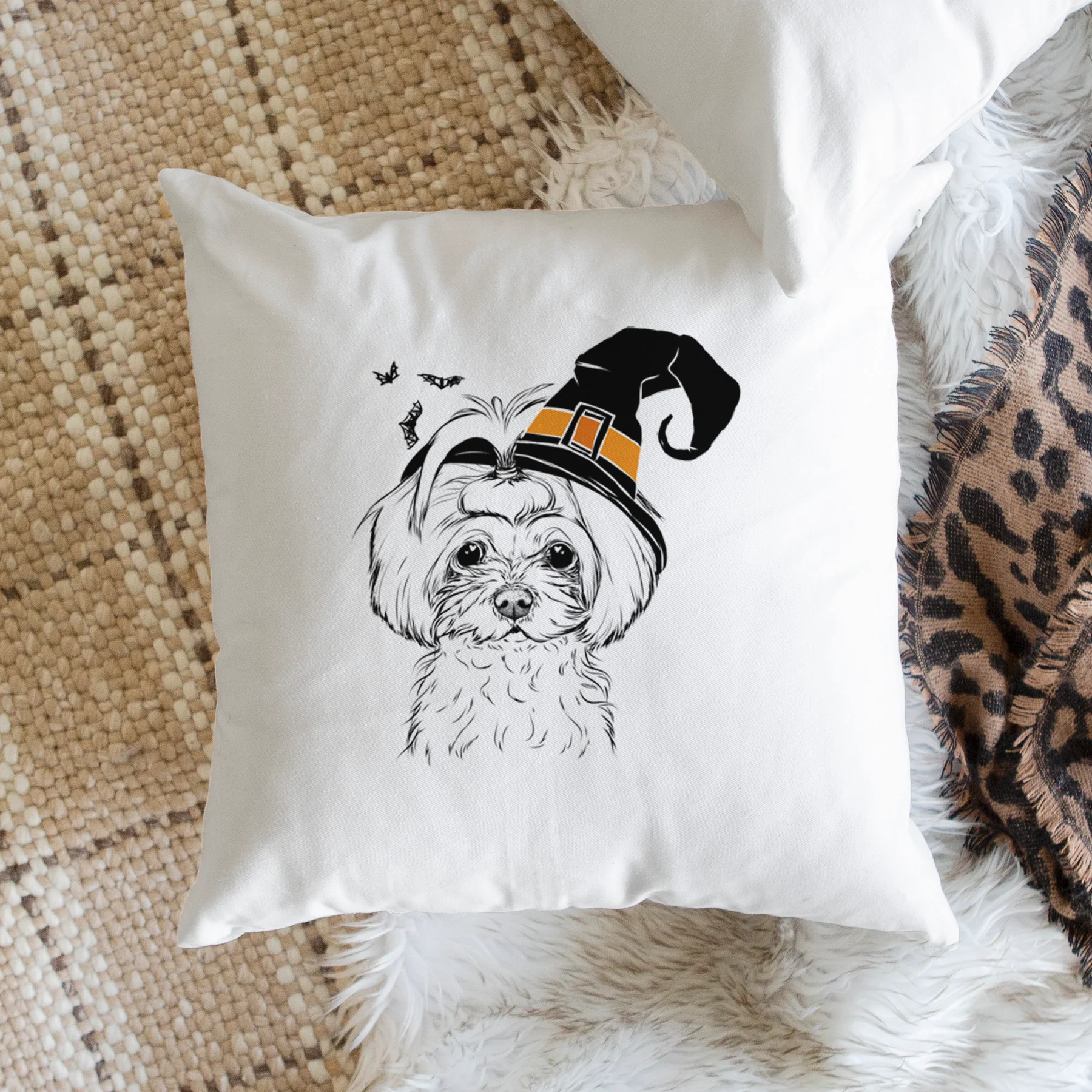 Ellie the Maltese - Throw Pillow Cover - Image 2