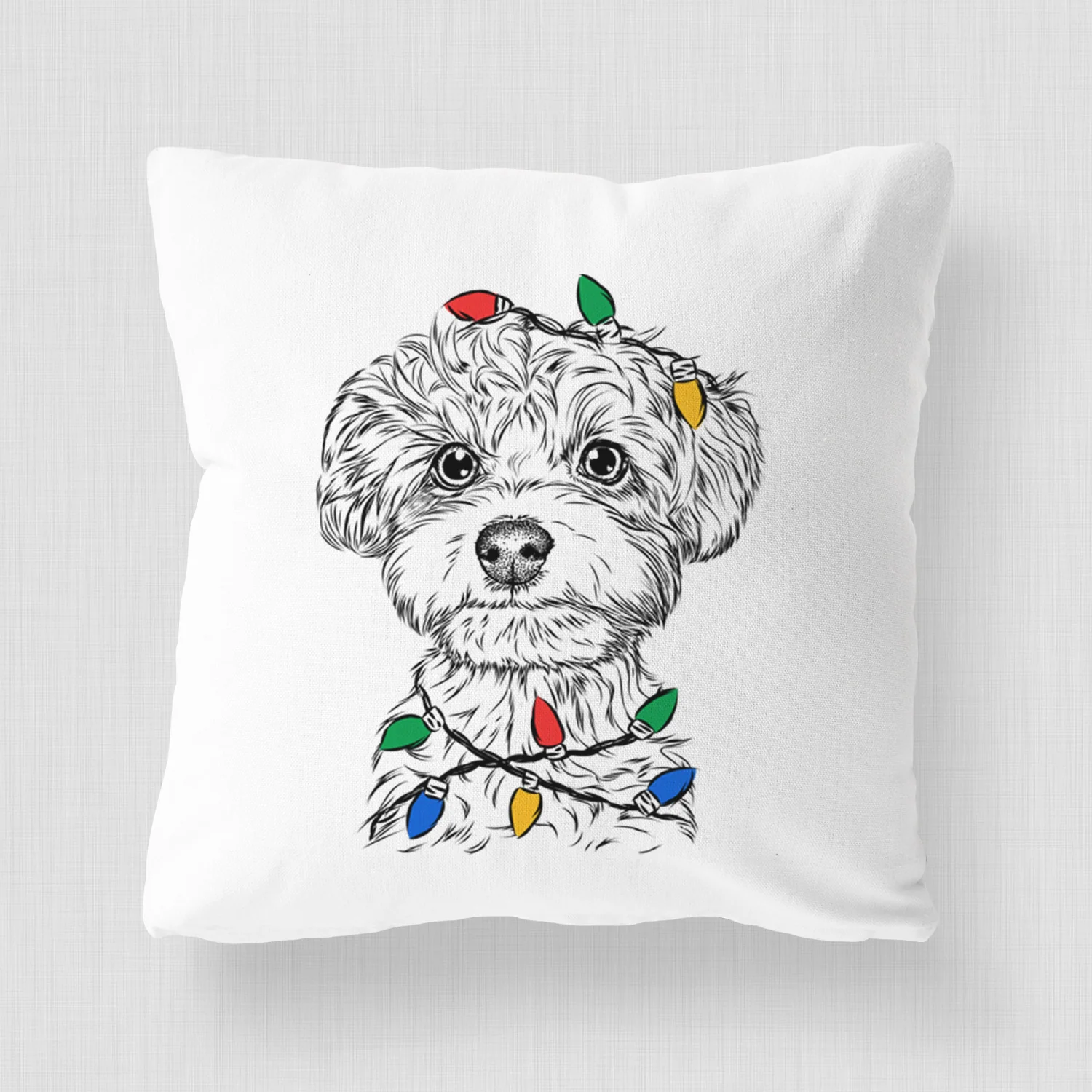 Elliott the Yorkipoo - Throw Pillow Cover - Image 4