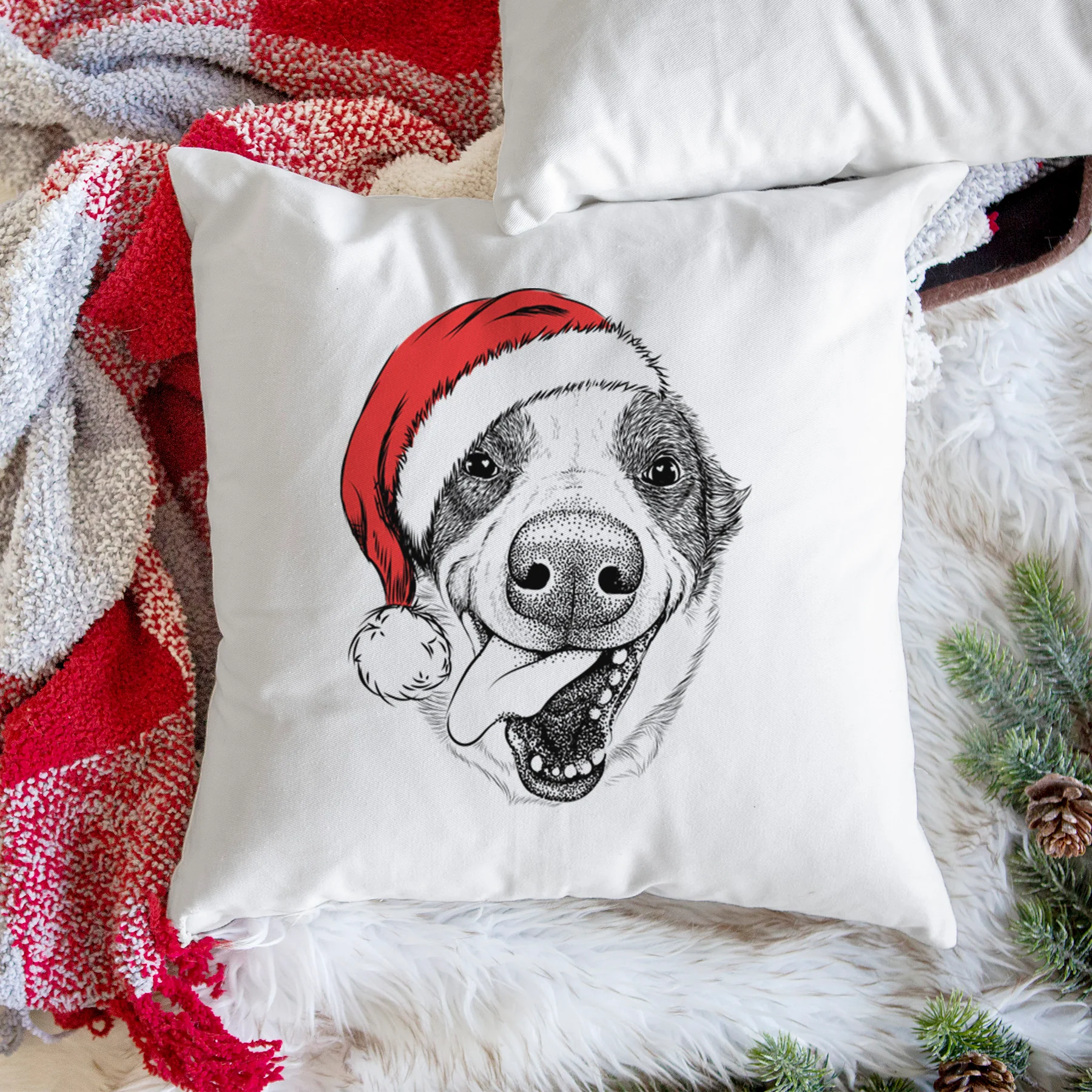 Elwood the Border Collie - Throw Pillow Cover - Image 3