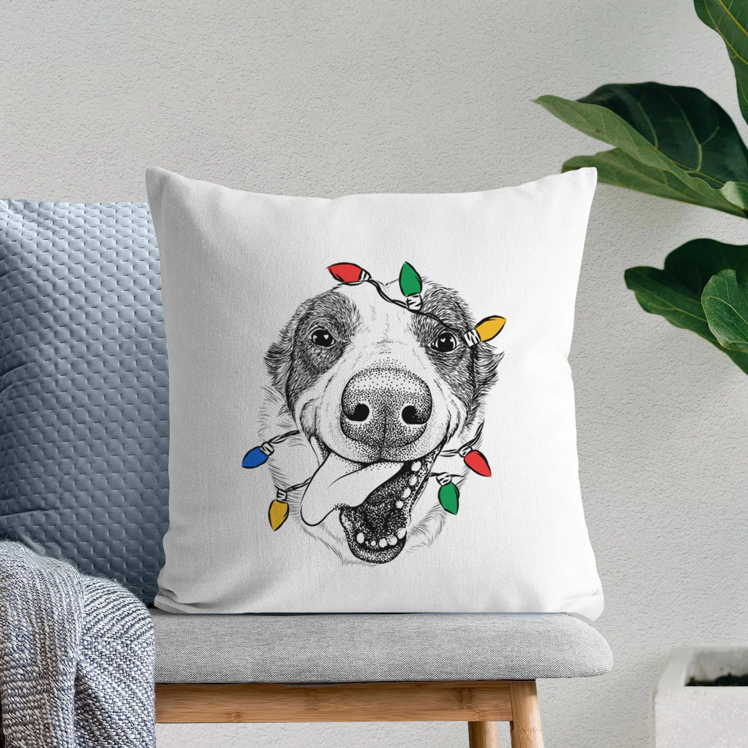 Elwood the Border Collie - Throw Pillow Cover - Image 9