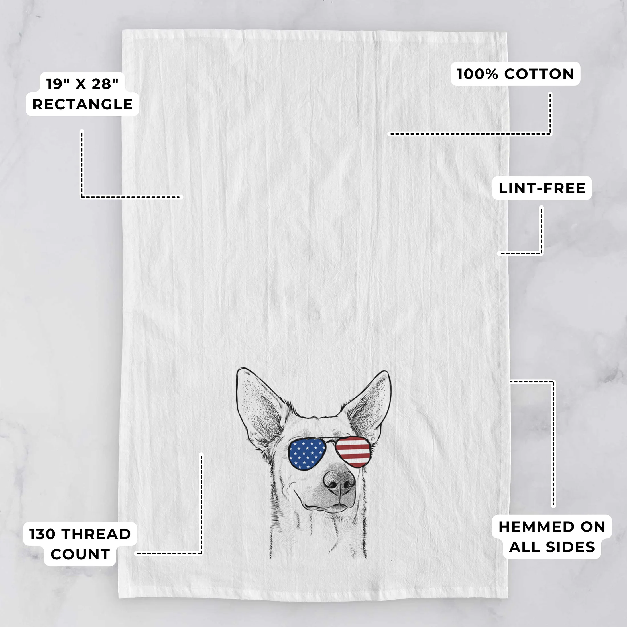 Ember the Shepherd Mix Tea Towel - Image 3