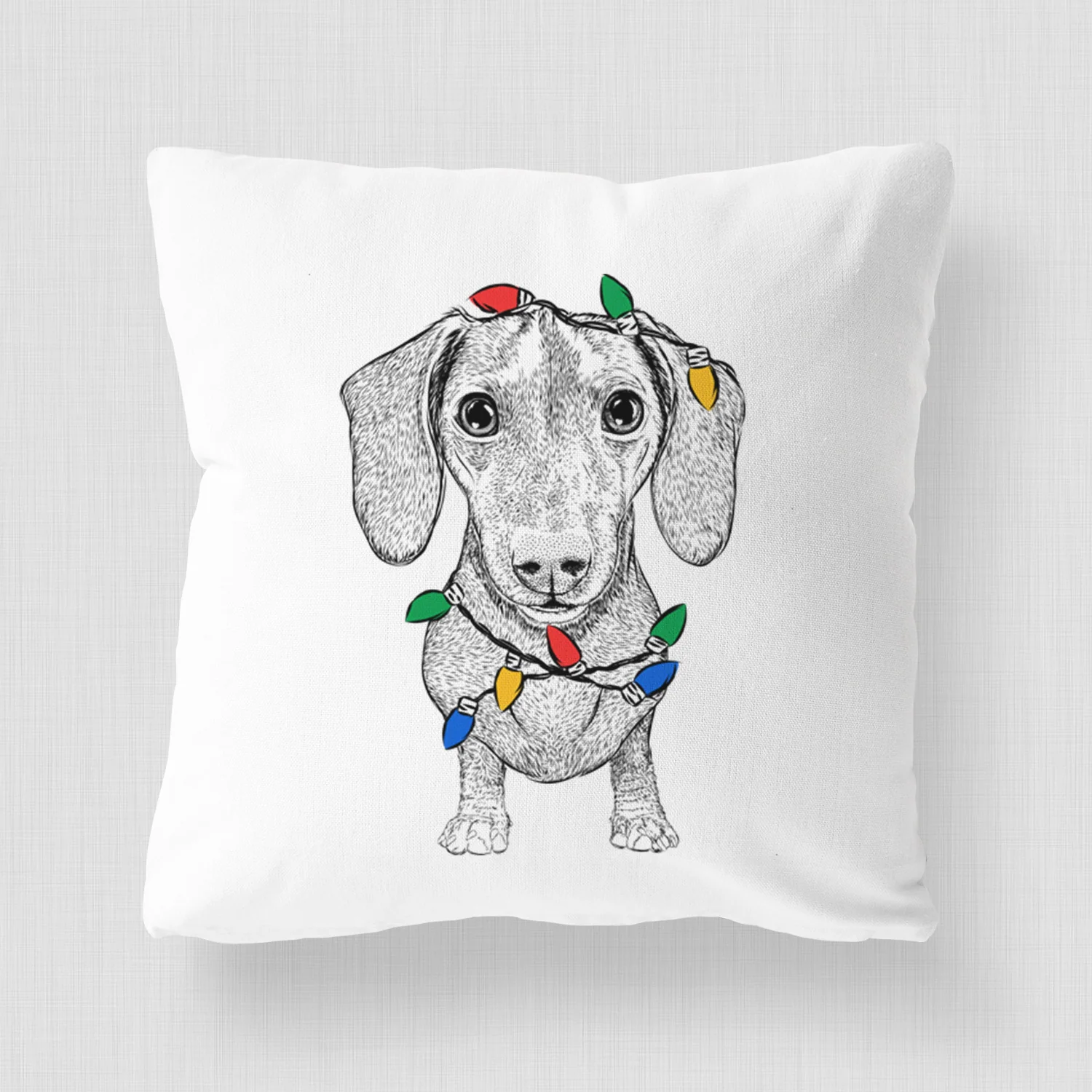 Ernie the Mini Dachshund - Throw Pillow Cover - Image 4