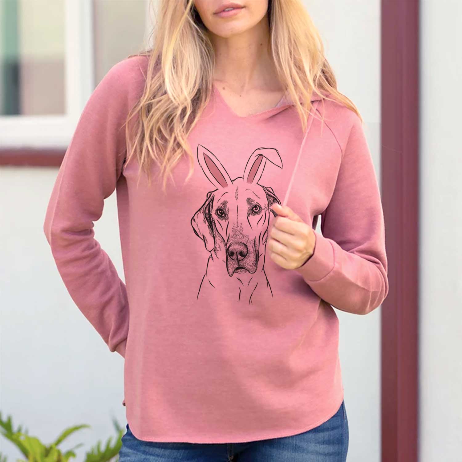 Easter Gracie the Great Dane - Cali Wave Hooded Sweatshirt - Image 2