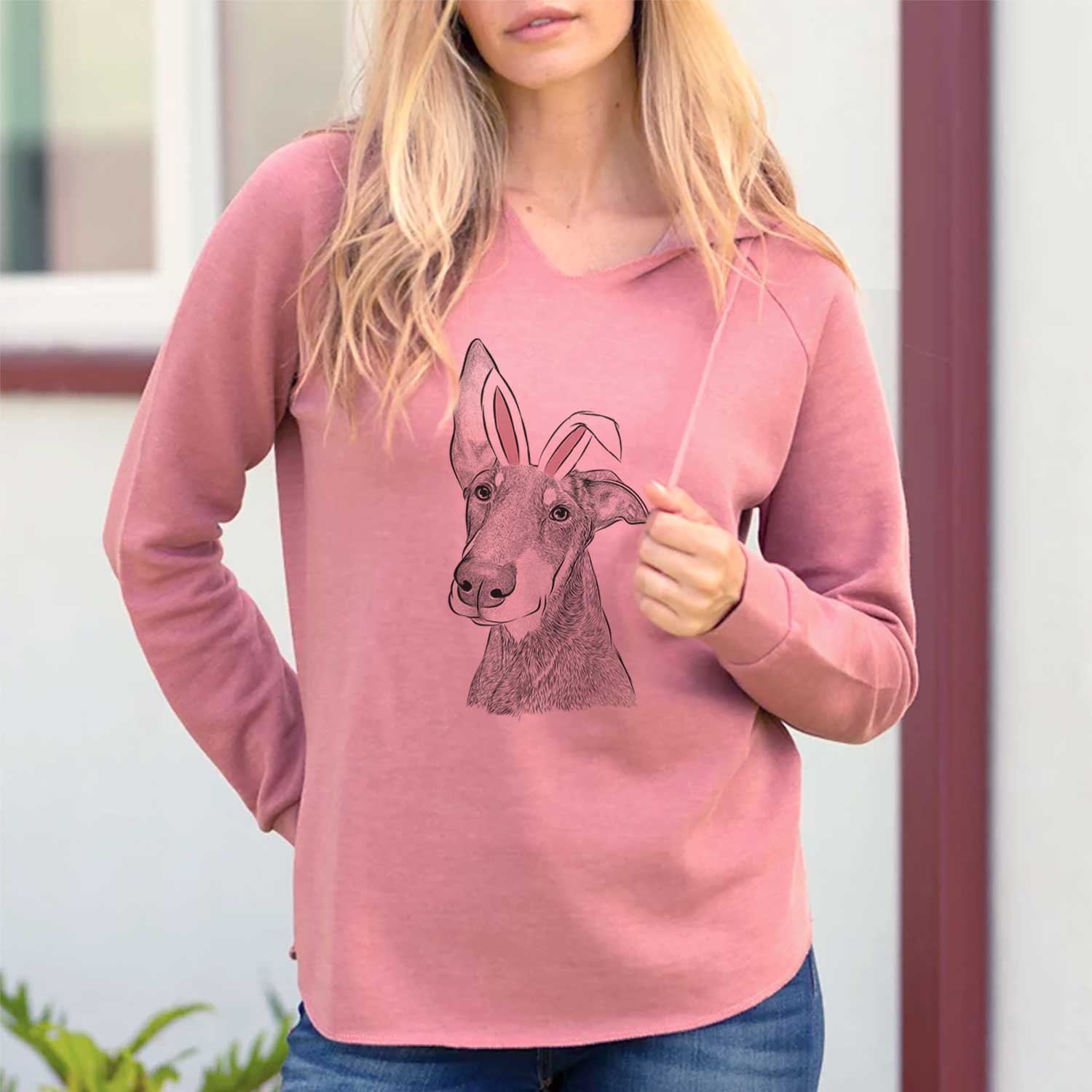 Easter Kain the Doberman Pinscher - Cali Wave Hooded Sweatshirt - Image 2