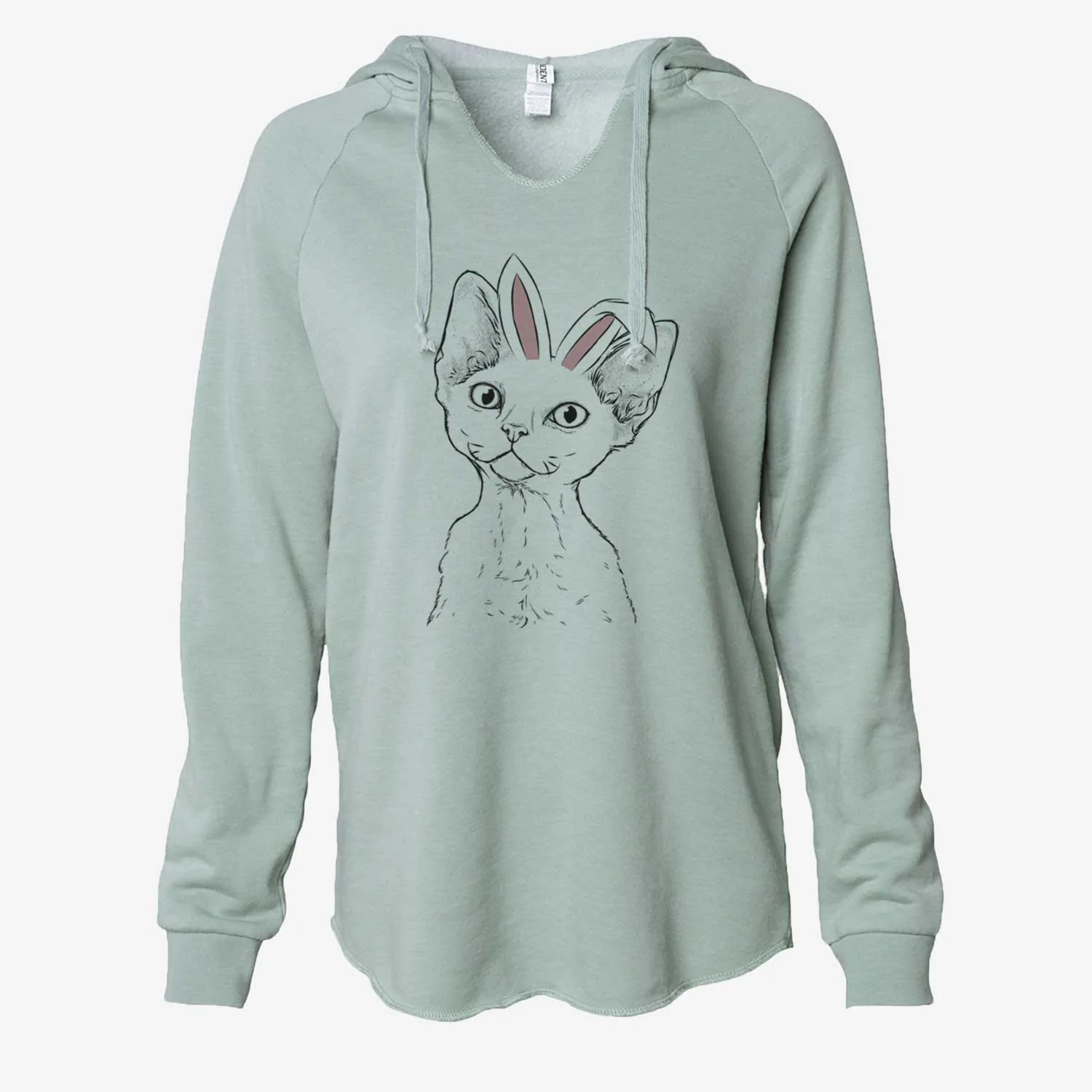 Easter Ripley the Devon Rex Cat - Cali Wave Hooded Sweatshirt - Image 7