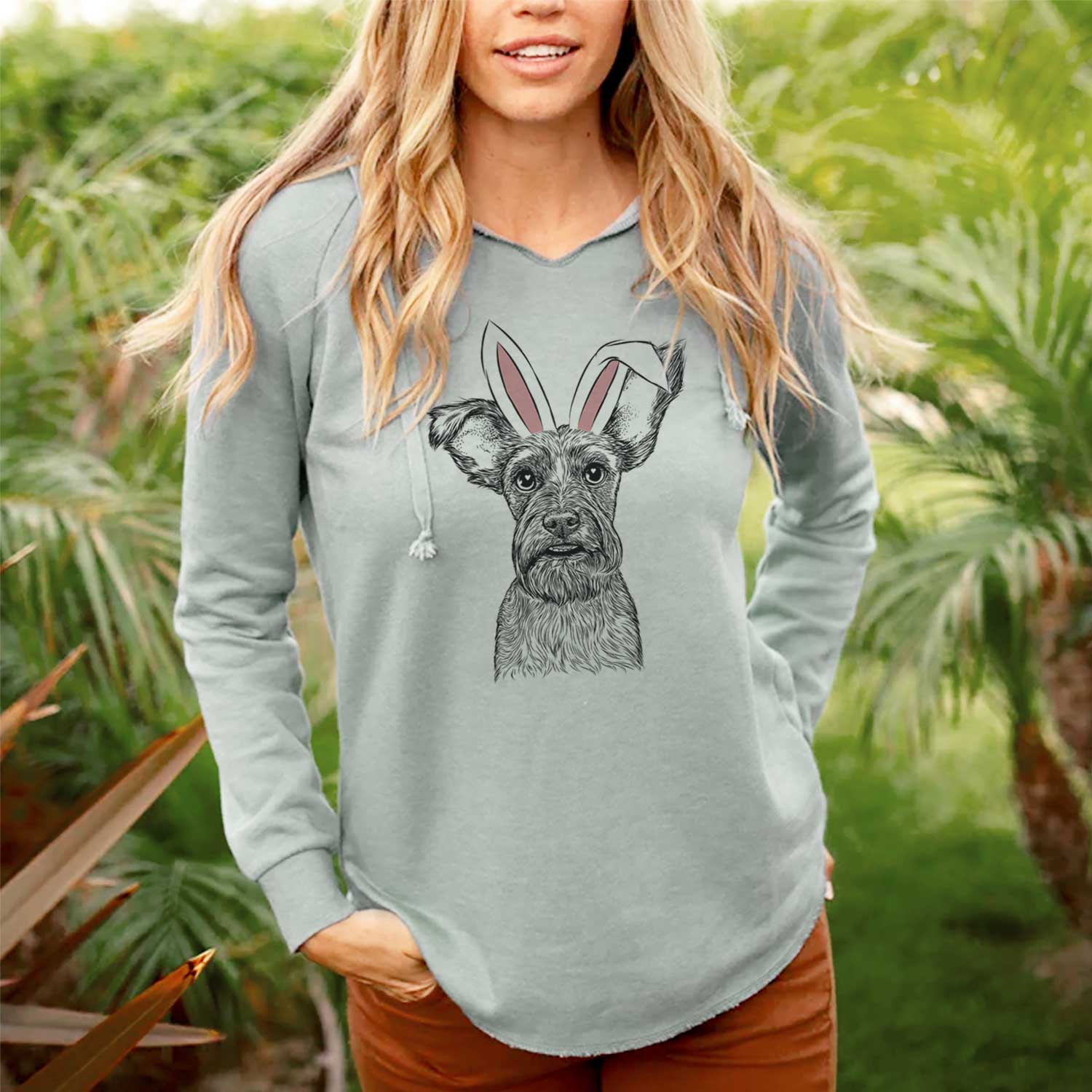 Easter Sawyer the Snorkie - Cali Wave Hooded Sweatshirt - Image 3