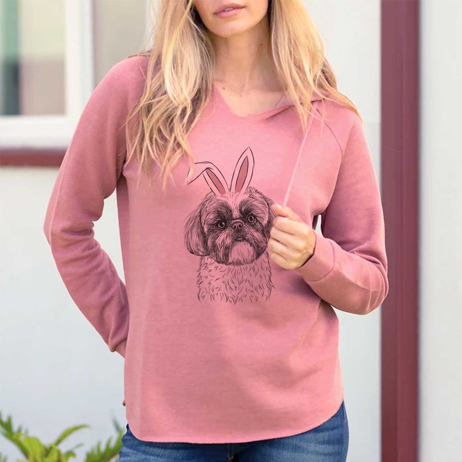 Easter Simon the Shih Tzu - Cali Wave Hooded Sweatshirt - Image 2