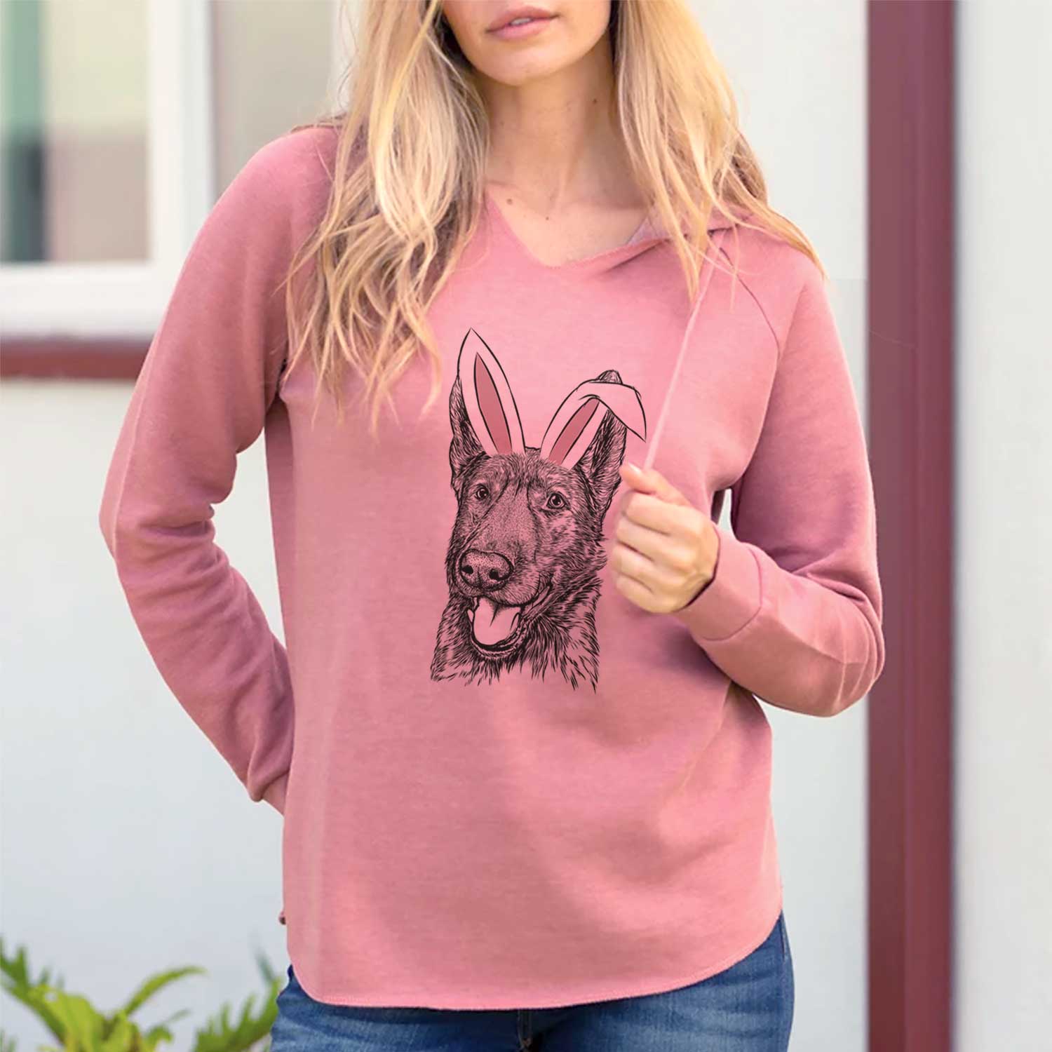 Easter Tena the German Shepherd - Cali Wave Hooded Sweatshirt - Image 2