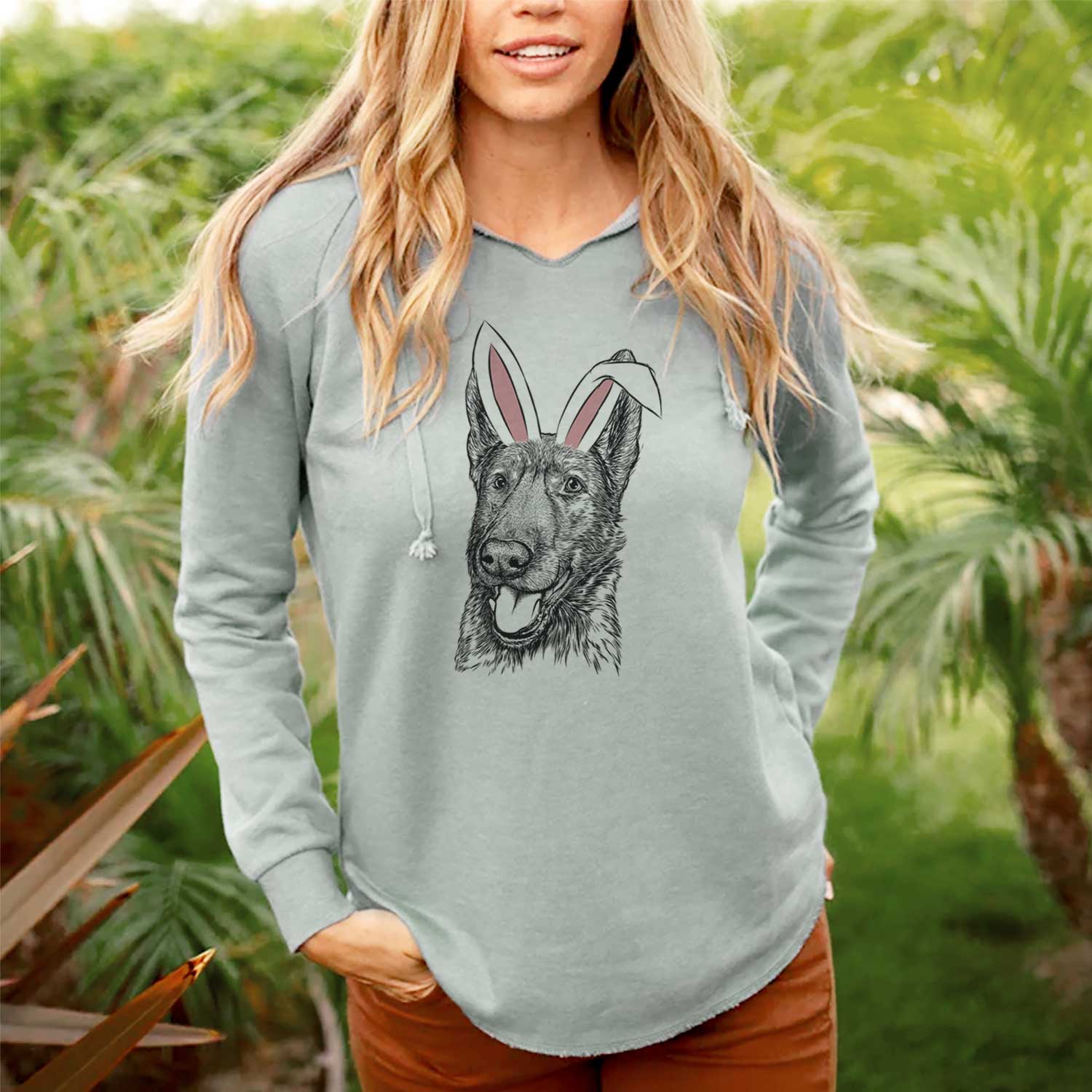 Easter Tena the German Shepherd - Cali Wave Hooded Sweatshirt - Image 3