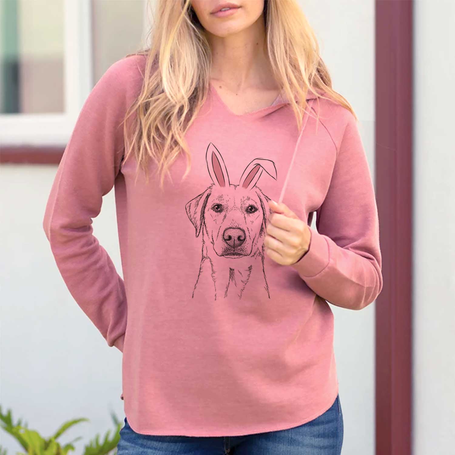 Easter Zoe the Yellow Lab - Cali Wave Hooded Sweatshirt - Image 2
