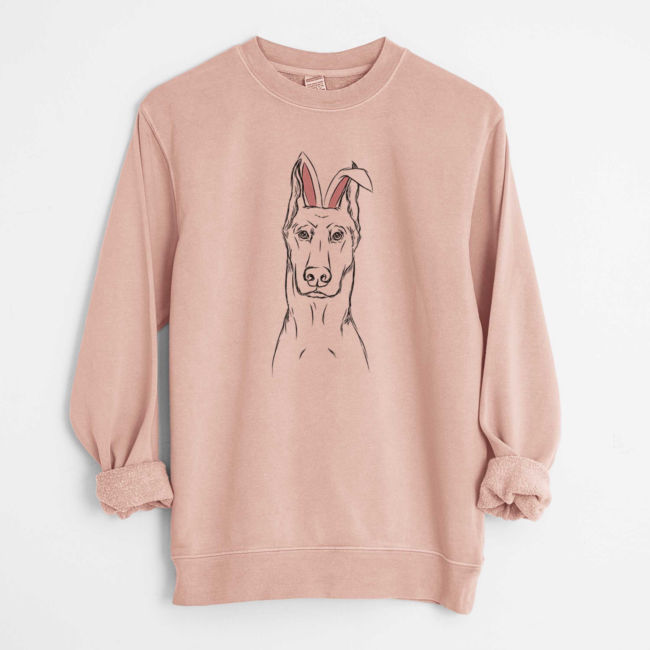 Easter Ace the Doberman Pinscher - Unisex Pigment Dyed Crew Sweatshirt - Image 6