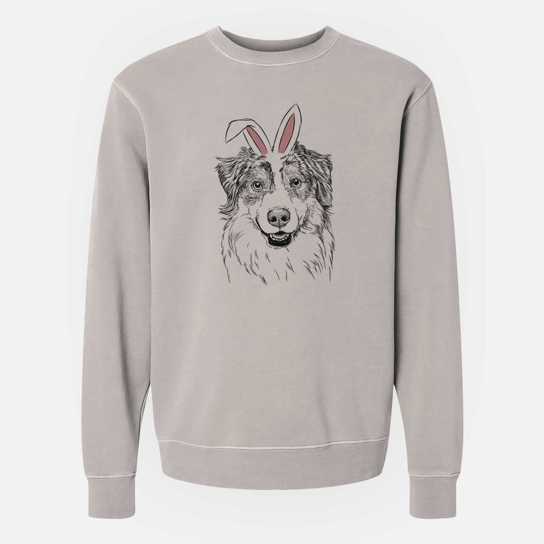 Easter Aonghus the Australian Shepherd - Unisex Pigment Dyed Crew Sweatshirt - Image 2