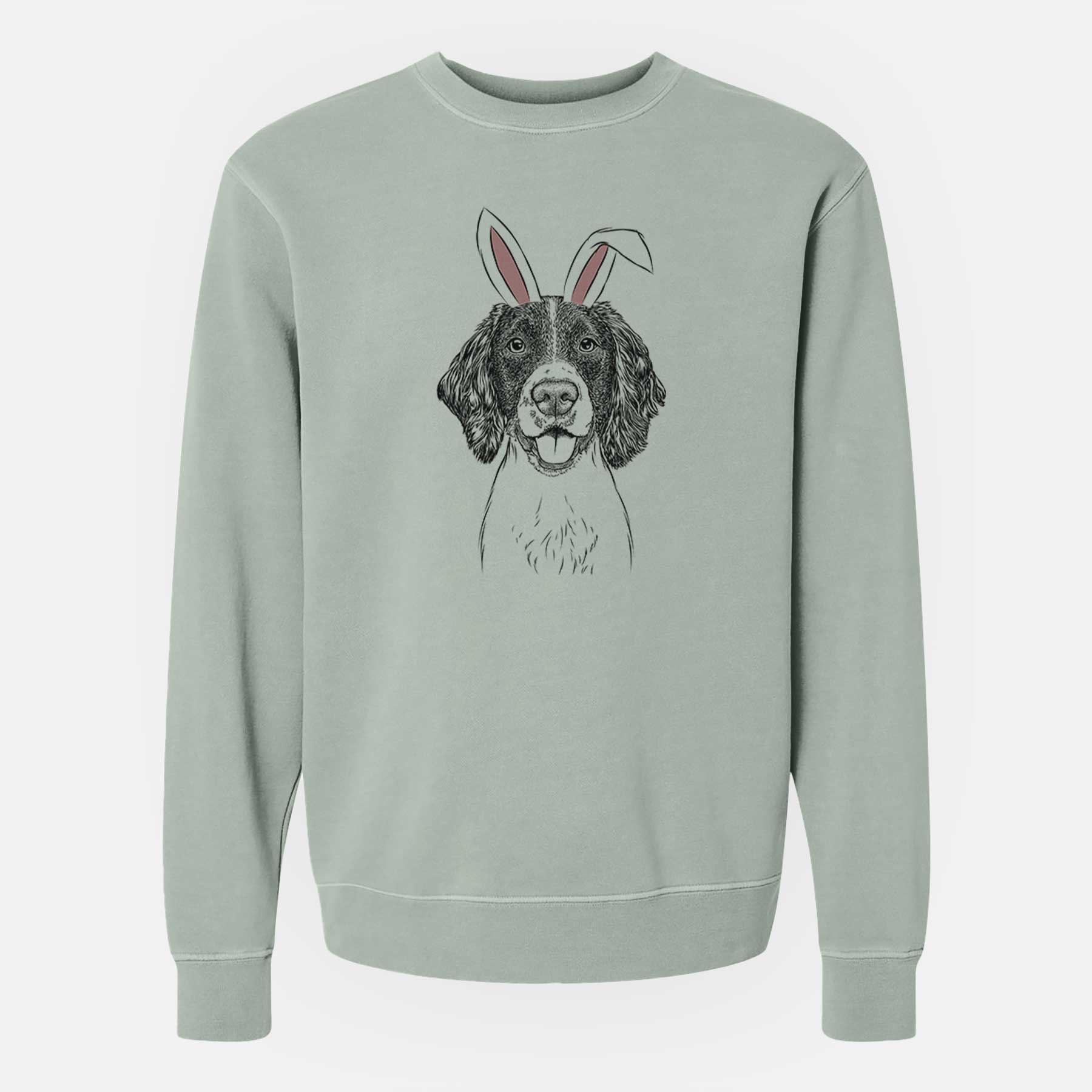 Easter Ever the English Springer Spaniel - Unisex Pigment Dyed Crew Sweatshirt - Image 5
