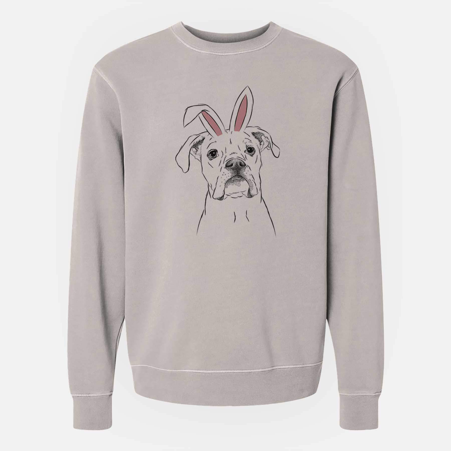 Easter Henley the Boxer - Unisex Pigment Dyed Crew Sweatshirt - Image 2