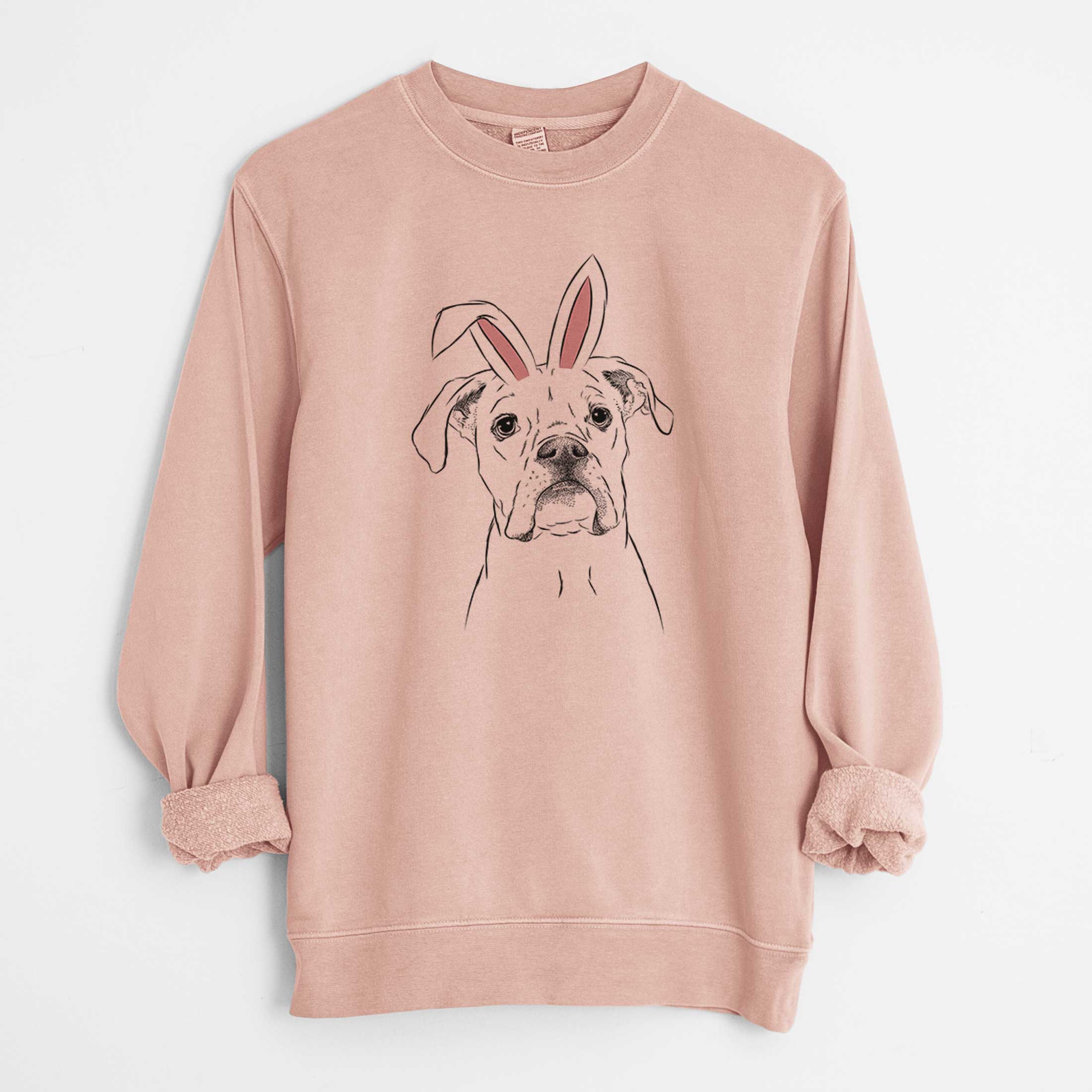 Easter Henley the Boxer - Unisex Pigment Dyed Crew Sweatshirt - Image 6
