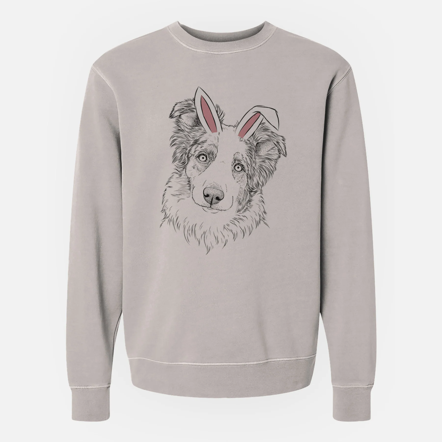 Easter HoneyBee the Miniature Australian Shepherd - Unisex Pigment Dyed Crew Sweatshirt - Image 2