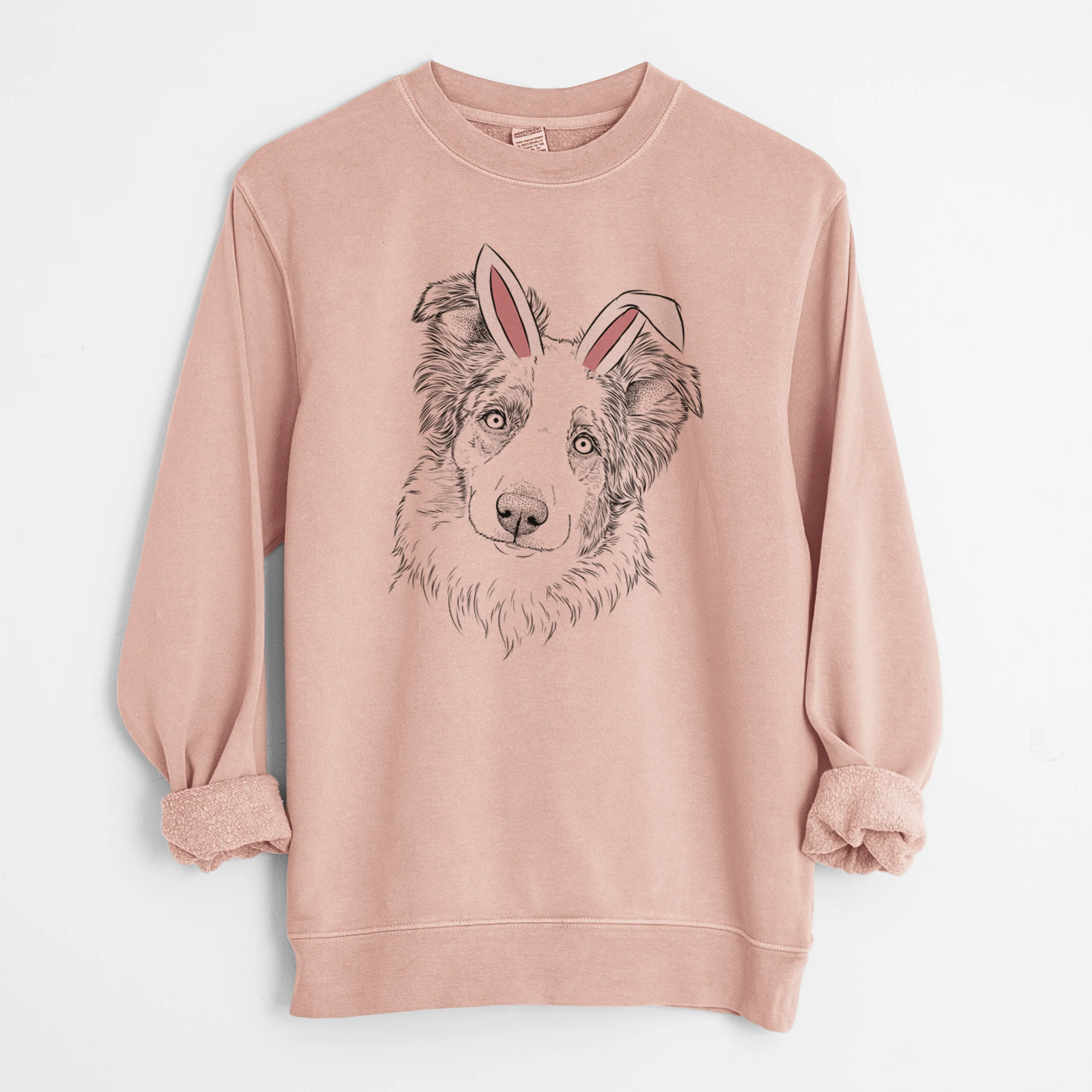 Easter HoneyBee the Miniature Australian Shepherd - Unisex Pigment Dyed Crew Sweatshirt - Image 6