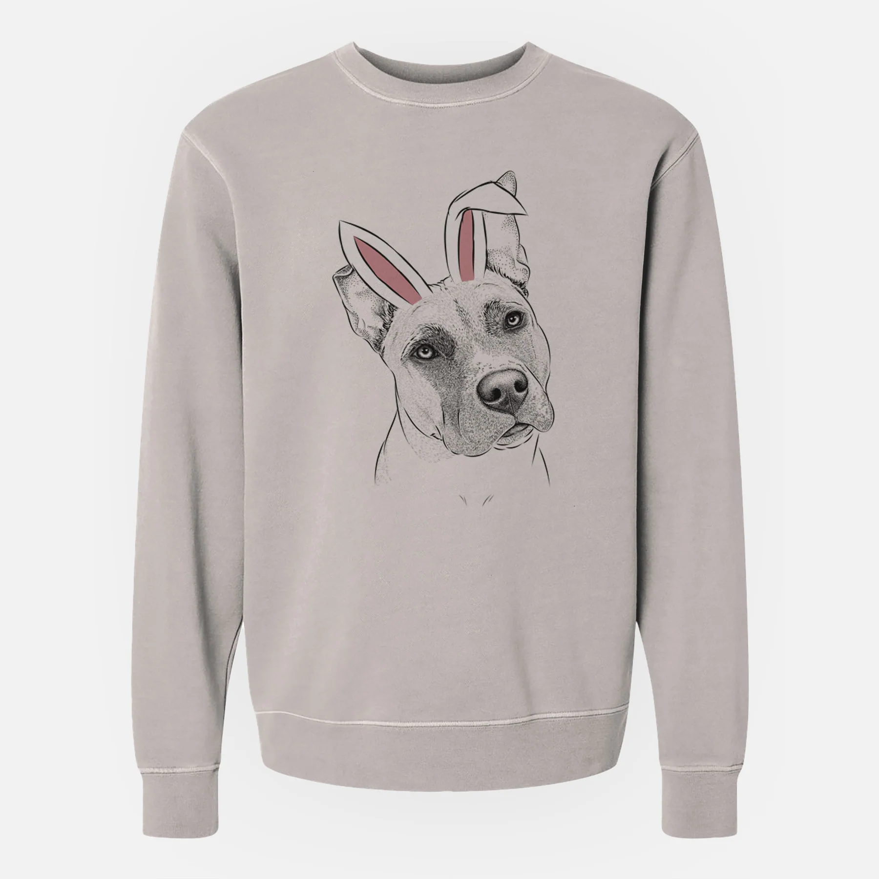 Easter Ivy the Pitbull Mix - Unisex Pigment Dyed Crew Sweatshirt - Image 2