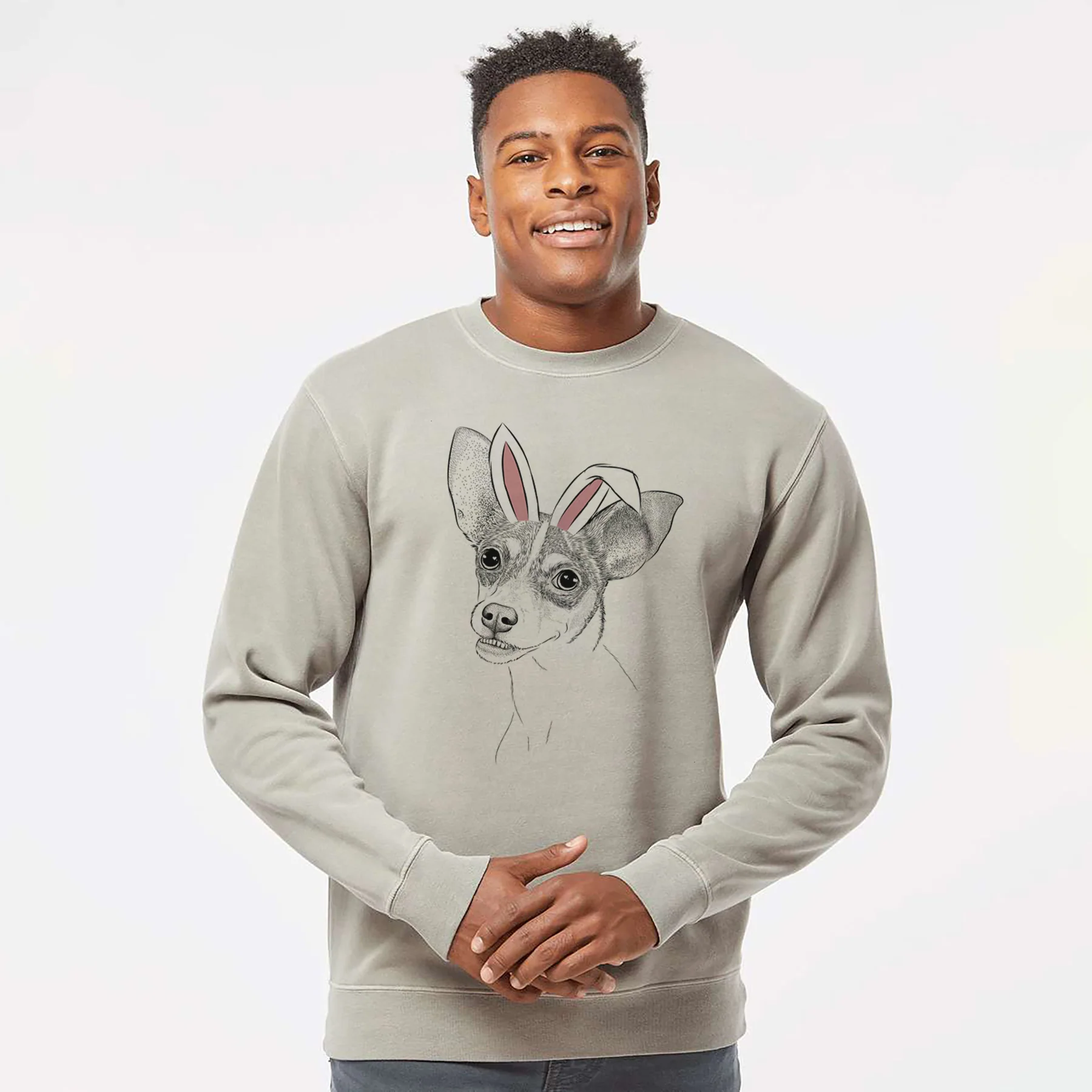Easter Kailani the Chihuahua Mix - Unisex Pigment Dyed Crew Sweatshirt - Image 4