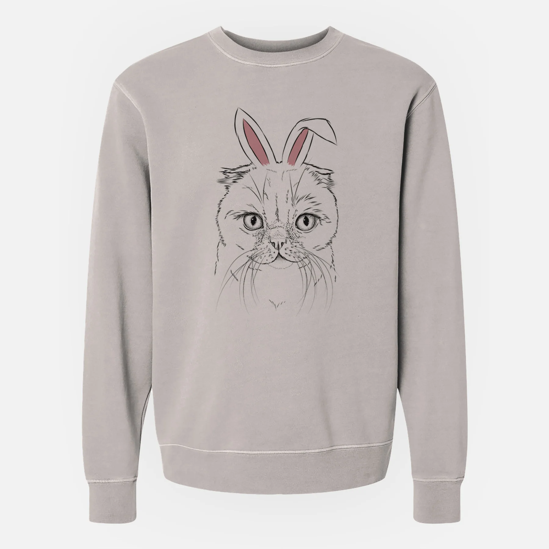 Easter Lina the Exotic Fold Cat - Unisex Pigment Dyed Crew Sweatshirt - Image 2