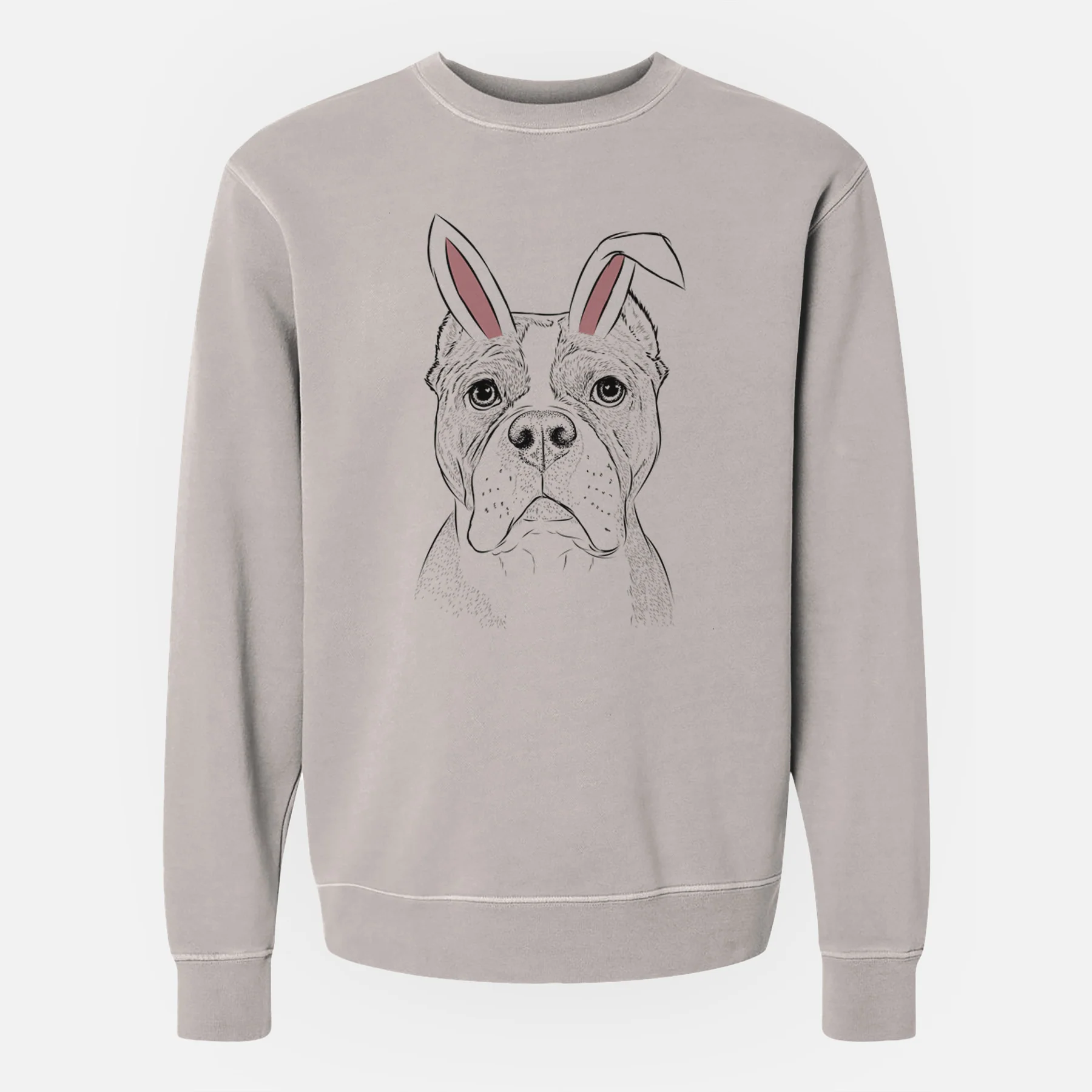 Easter Maggie the American Bulldog - Unisex Pigment Dyed Crew Sweatshirt - Image 2