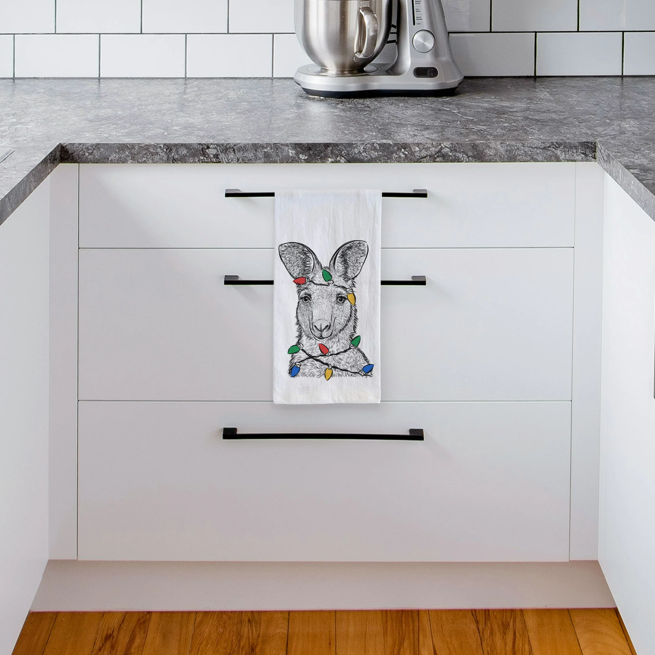 Evelyn the Eastern Grey Kangaroo Tea Towel - Image 4