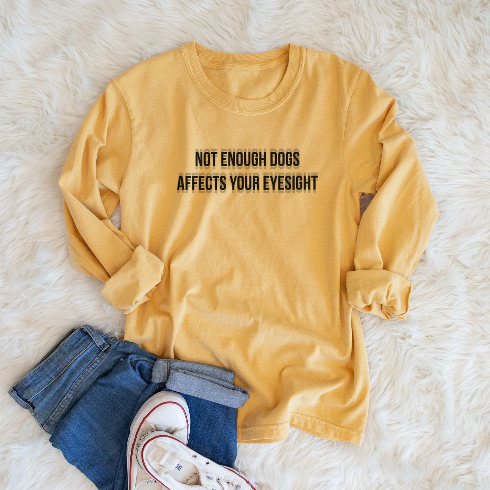 Not Enough Dogs Affects Your Eyesight - Men's Heavyweight 100% Cotton Long Sleeve - Image 6