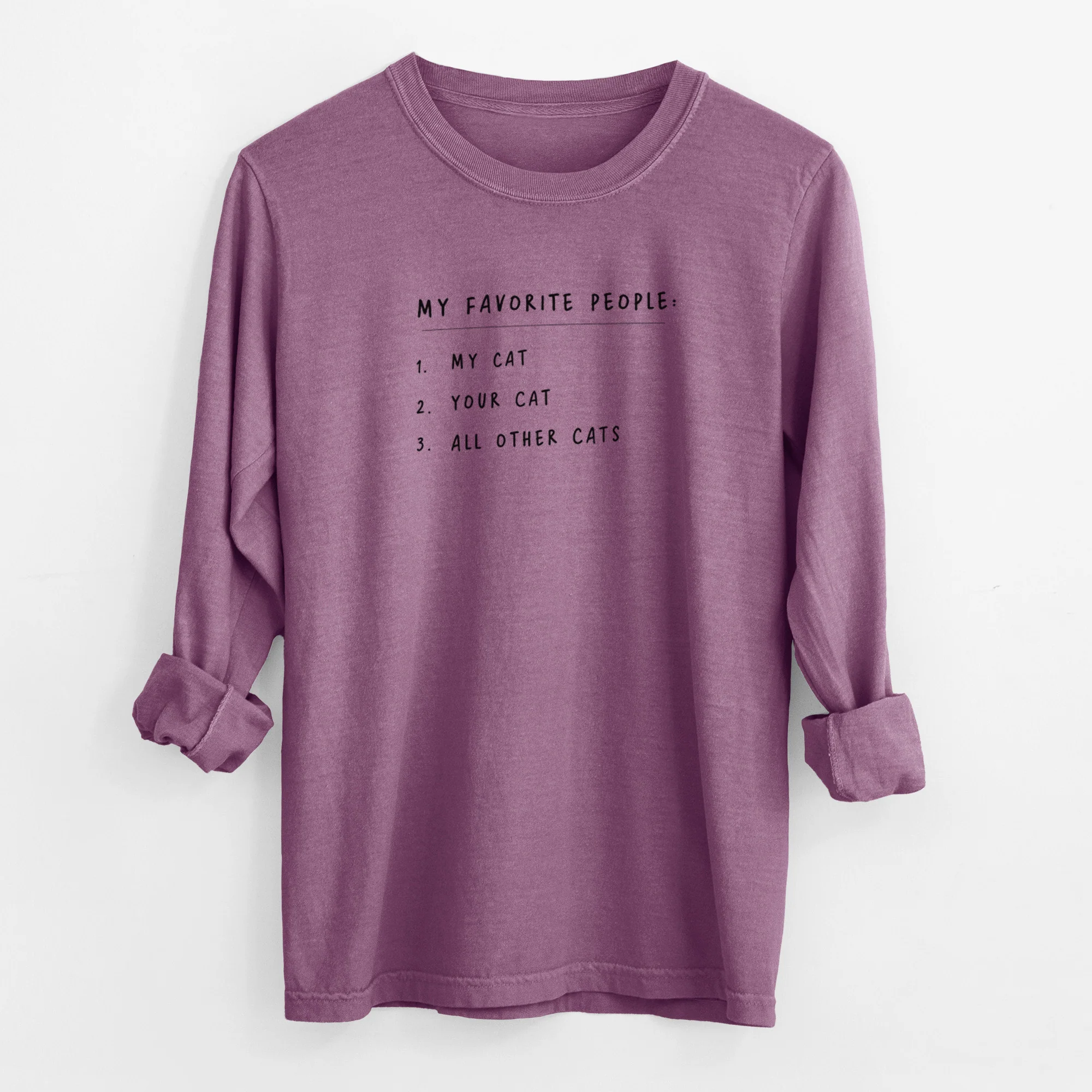 My Favorite People: Cats - Men's Heavyweight 100% Cotton Long Sleeve - Image 10