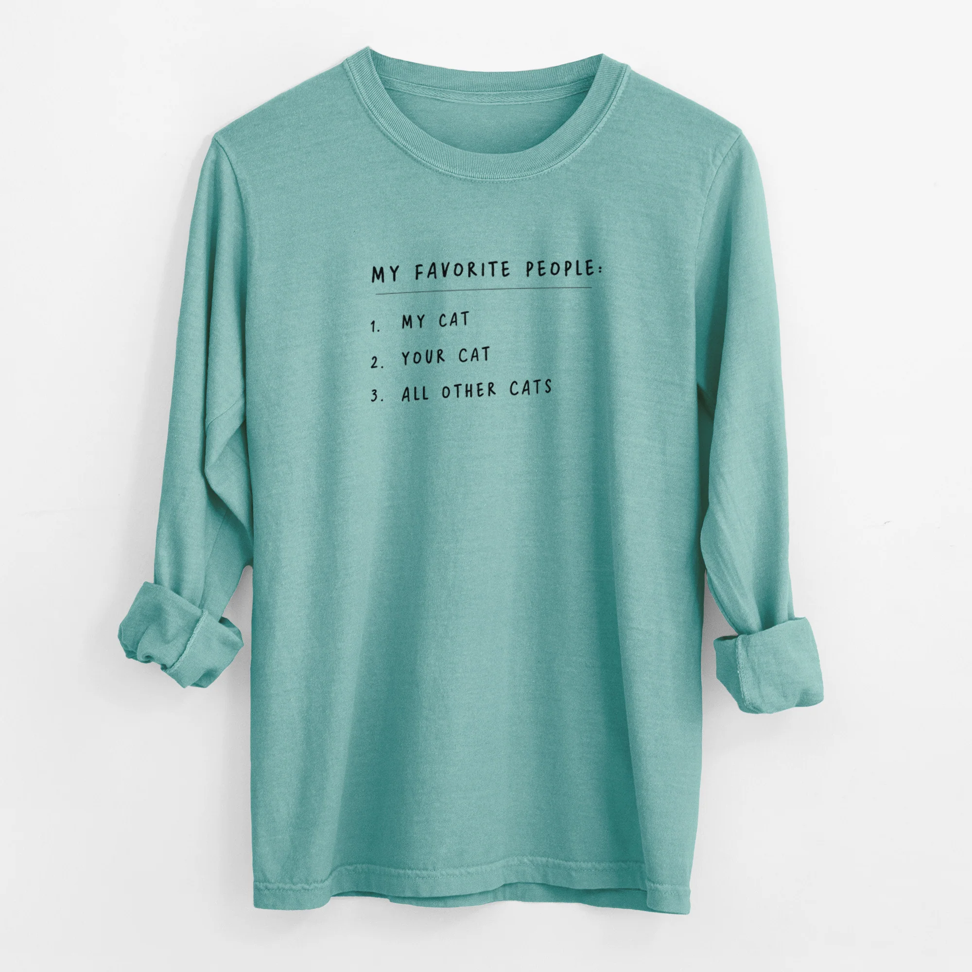 My Favorite People: Cats - Men's Heavyweight 100% Cotton Long Sleeve - Image 9