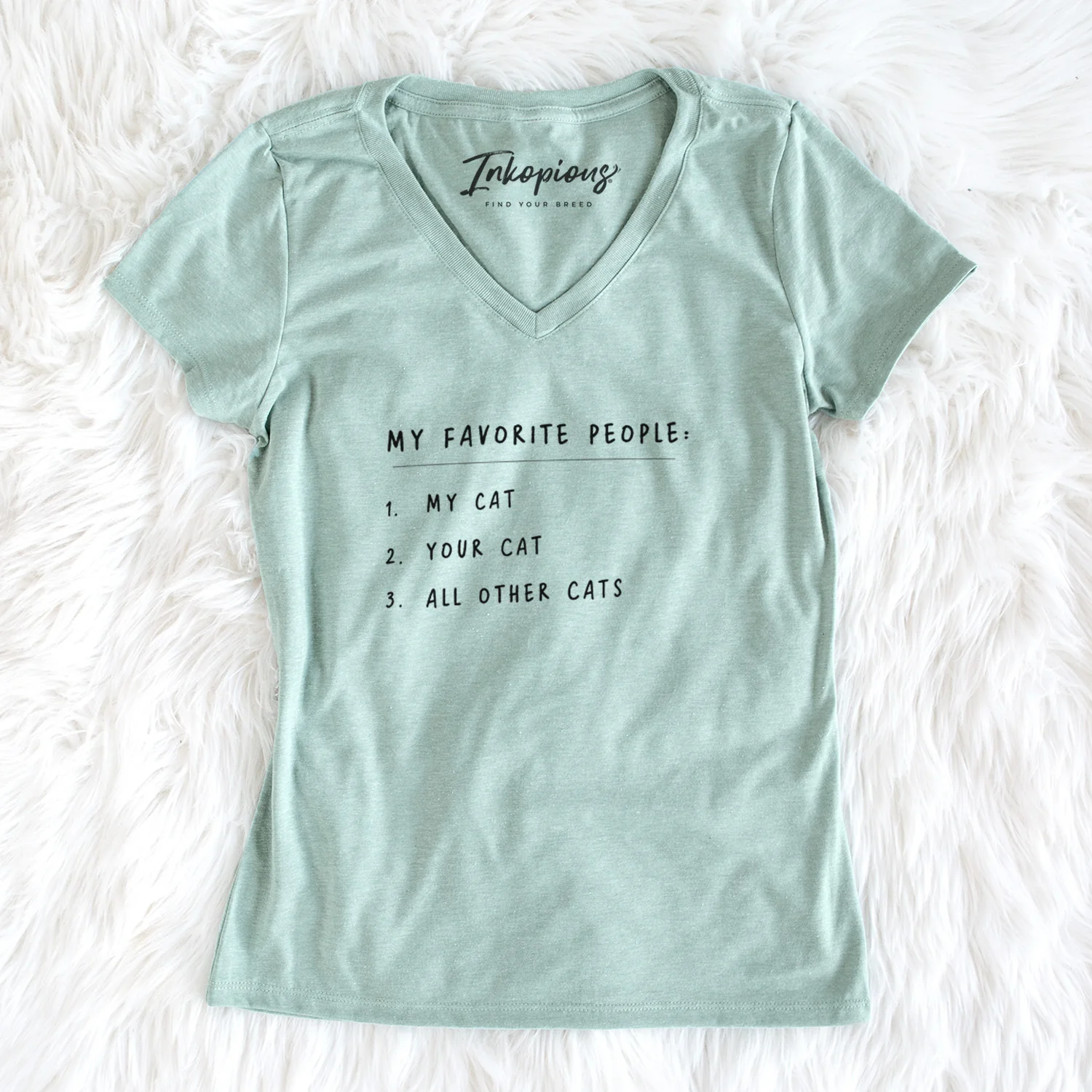 My Favorite People: Cats - Women's Perfect V-neck Shirt - Image 2
