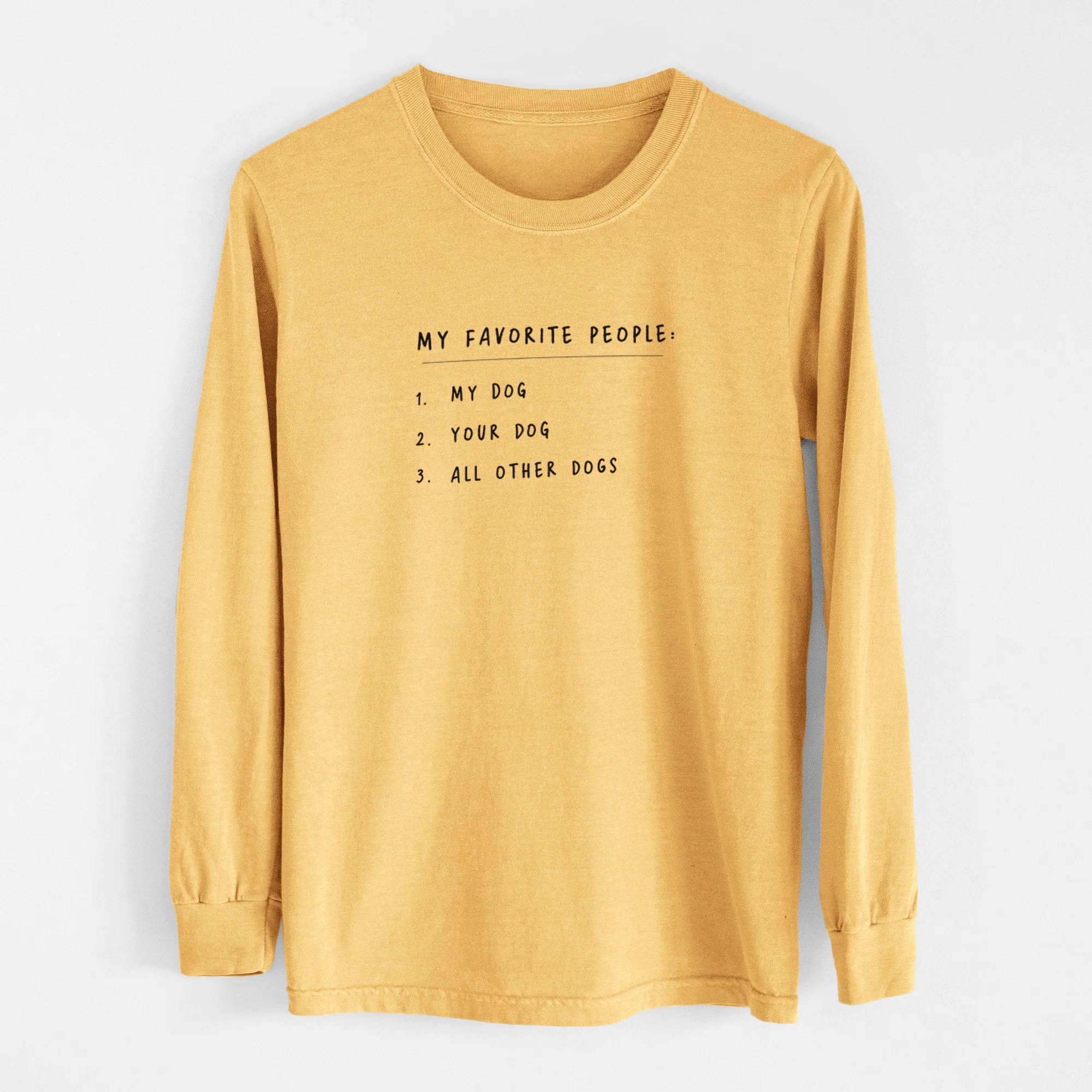 My Favorite People: Dogs - Men's Heavyweight 100% Cotton Long Sleeve - Image 2