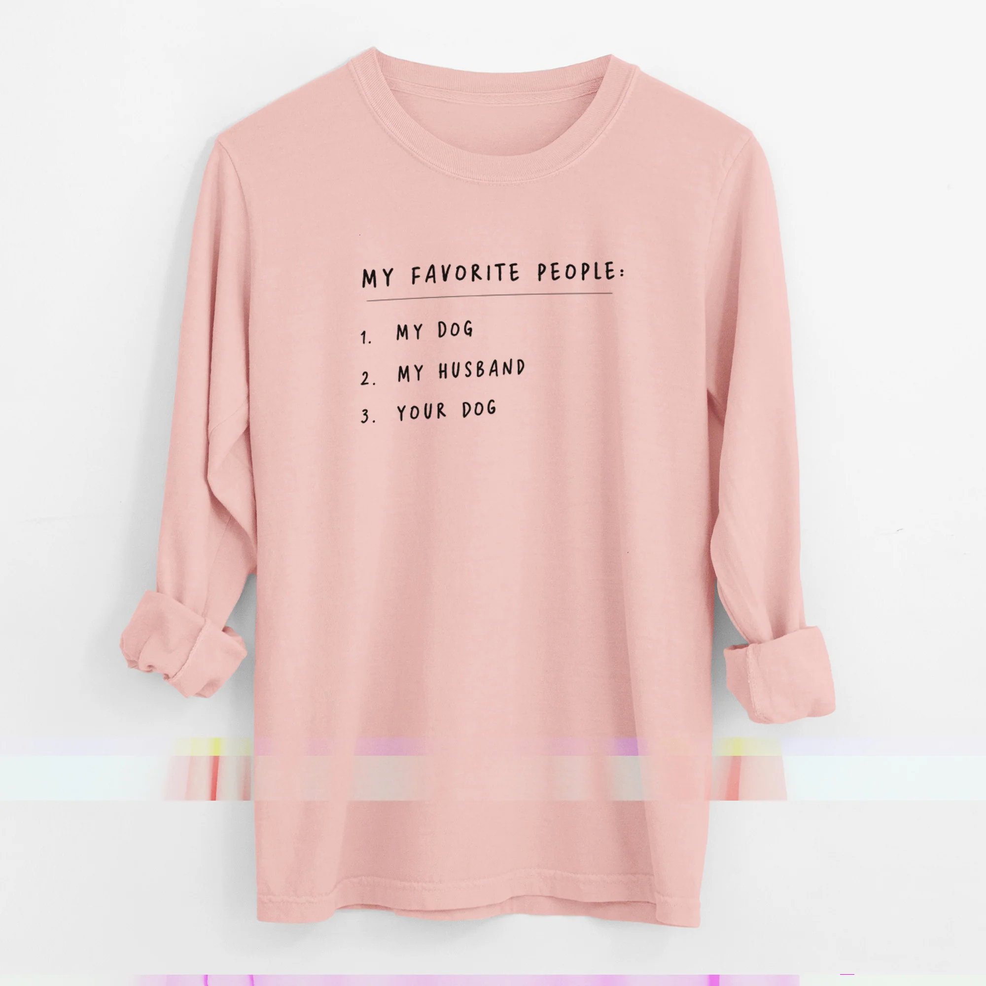 My Favorite People: Dog, Husband, Dog - Men's Heavyweight 100% Cotton Long Sleeve - Image 12