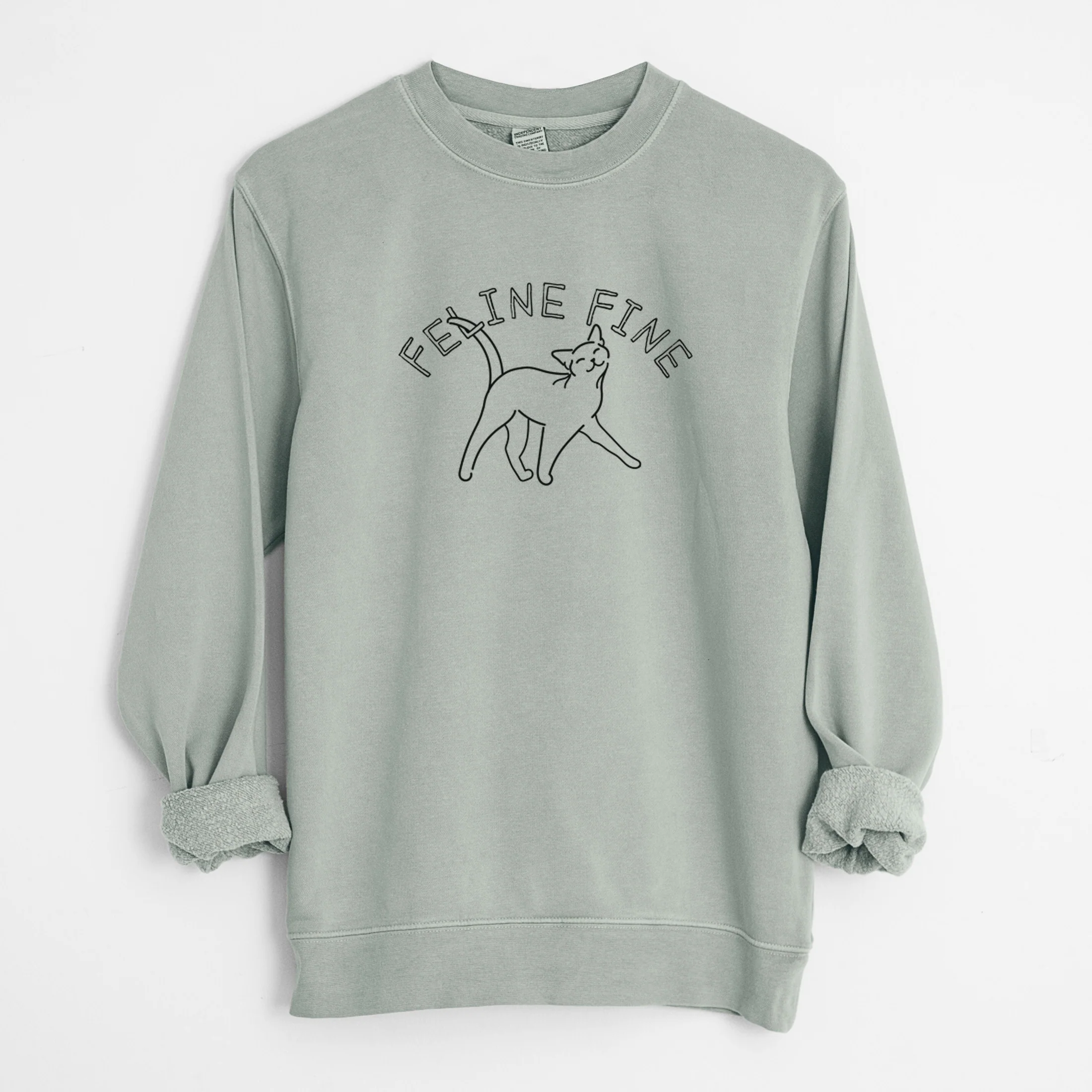Feline Fine - Unisex Pigment Dyed Crew Sweatshirt - Image 9